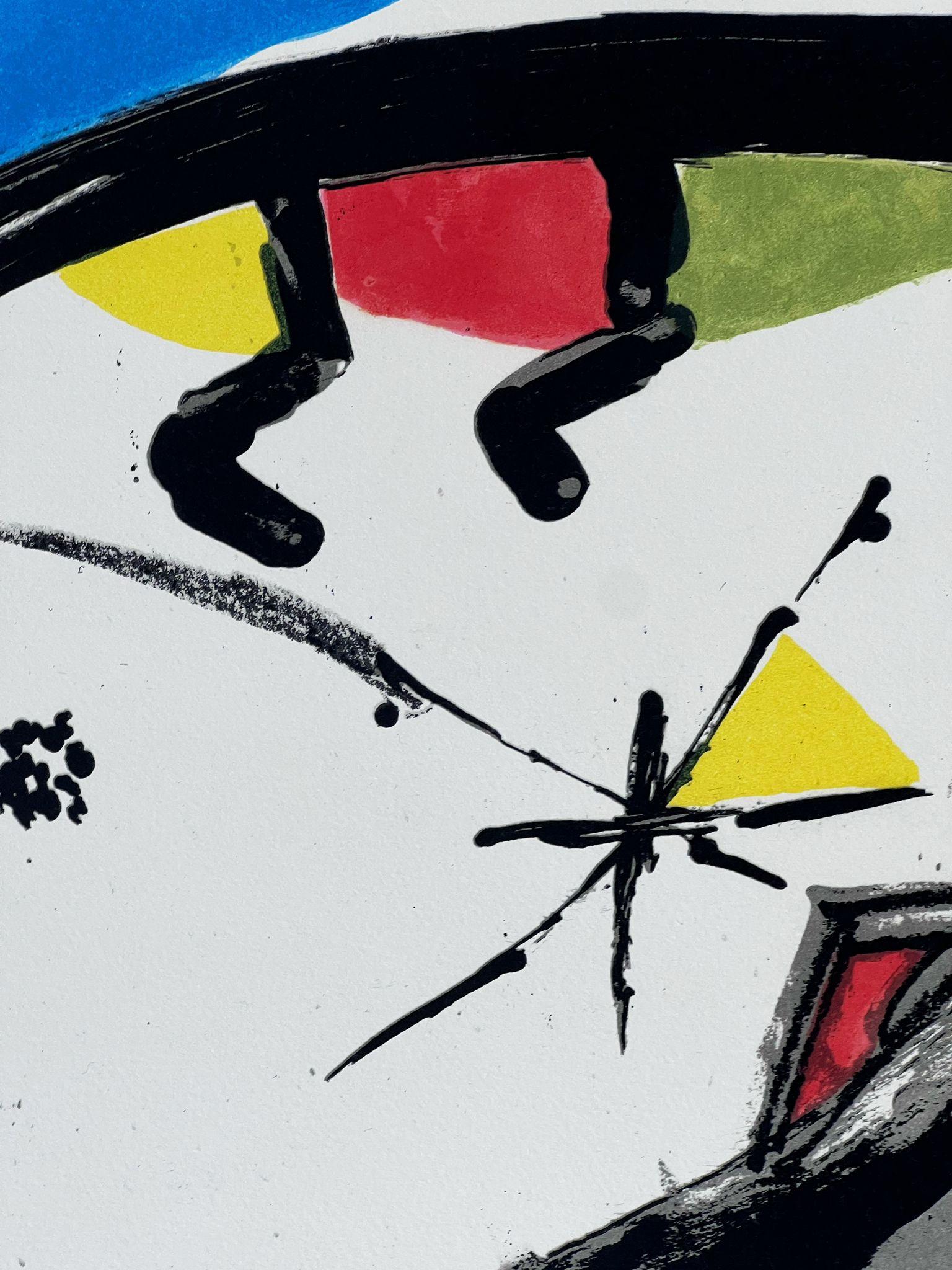 Festa Major - Gray Abstract Print by Joan Miró