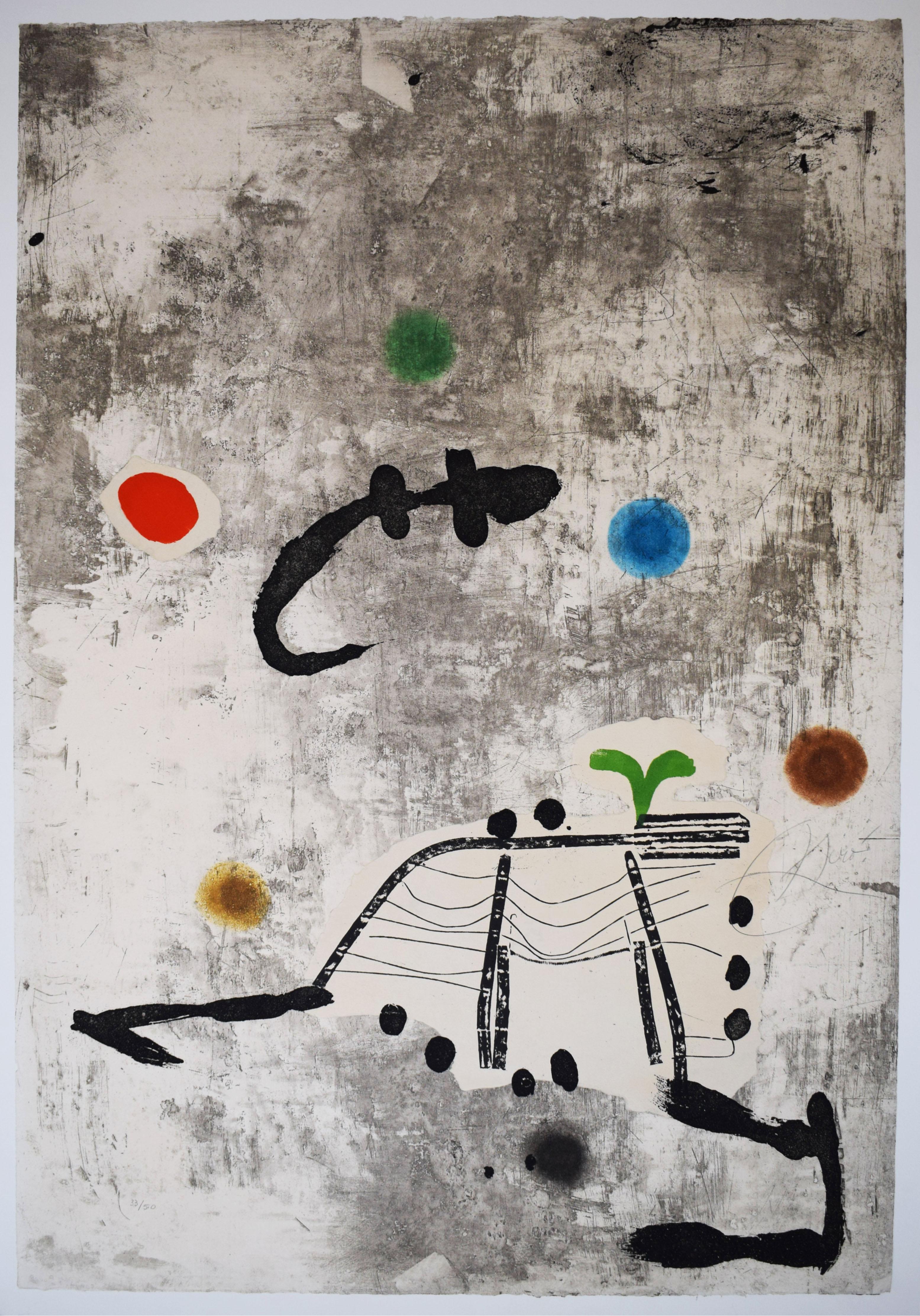 Figure und Sterne I  Personatge I Estels V - Spanischer Surrealismus Celestial Stars – Print von Joan Miró