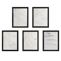 Five Framed Etchings by Joan Miro, from Journal d'un graveur 1975