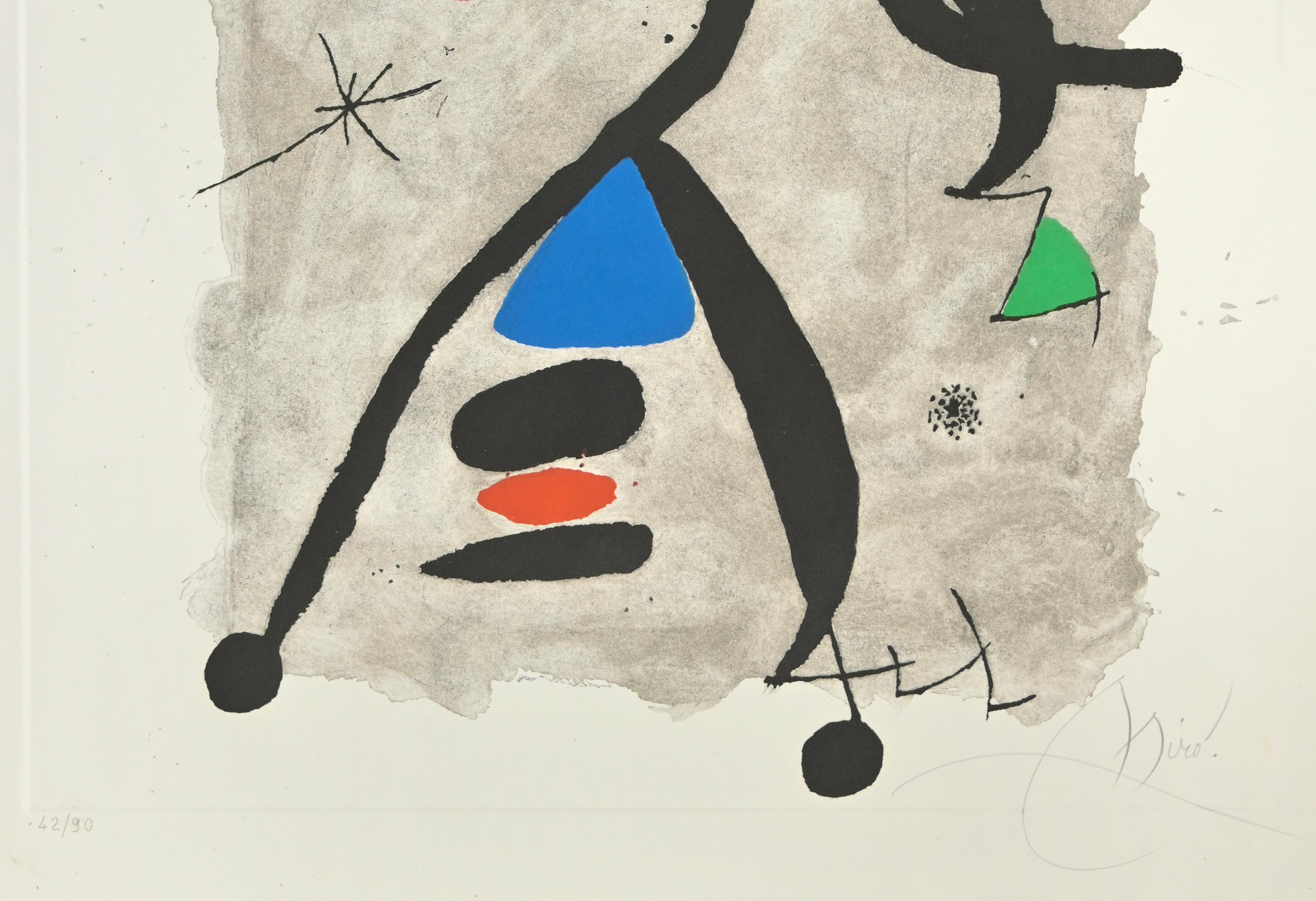 For Alberti, For Spain - Etching by Joan Mirò - 1975 - Surrealist Print by Joan Miró