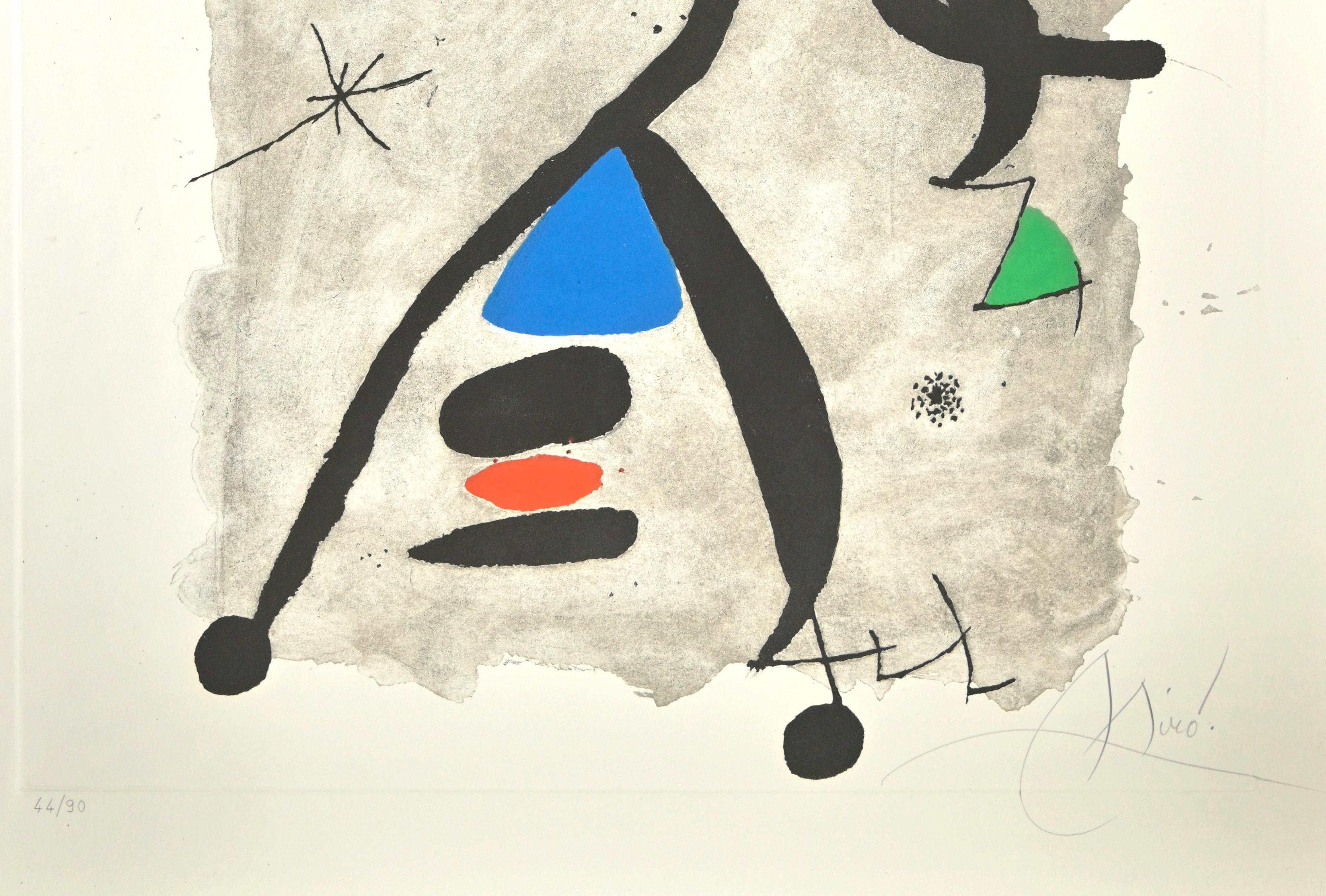Für Alberti, für Spanien! - Radierung von Joan Mirò - 1975 (Surrealismus), Print, von Joan Miró