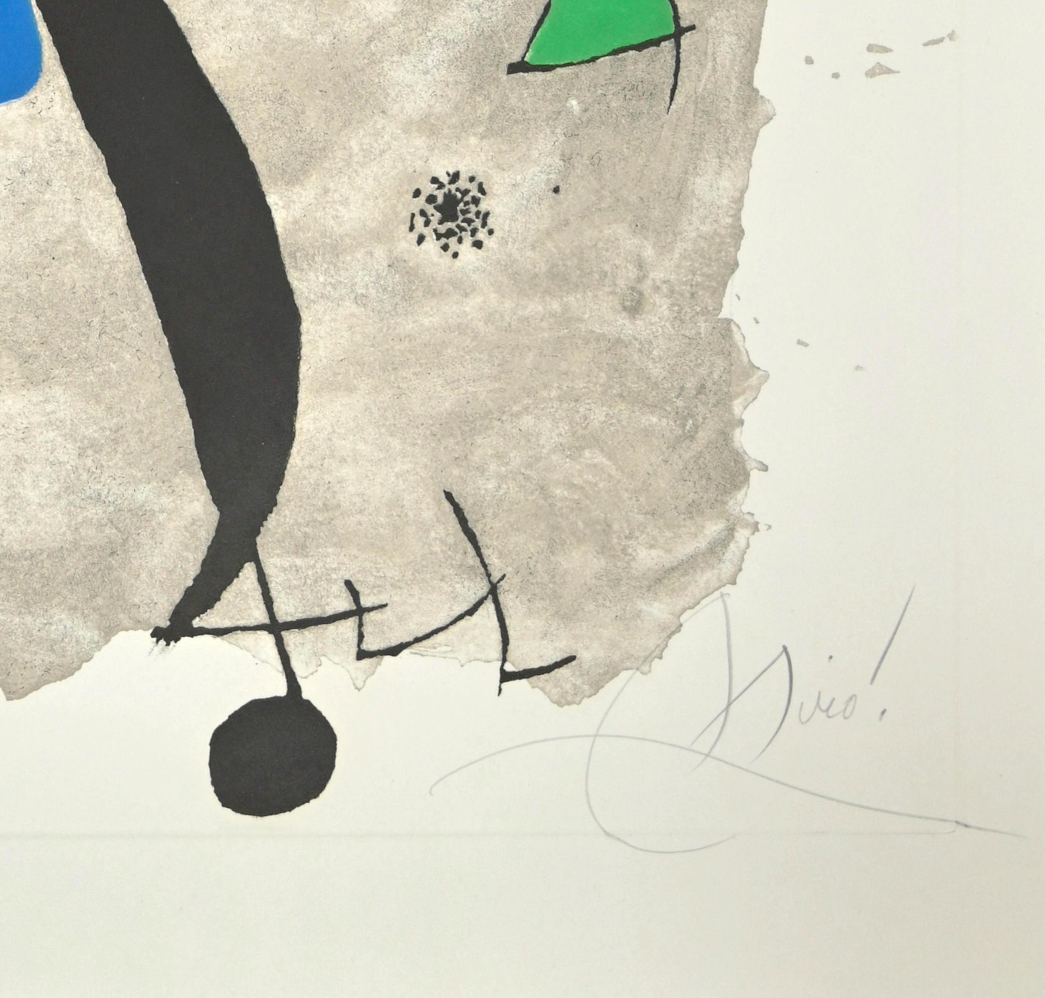 For Alberti, For Spain! - Etching by Joan Mirò - 1975 - Surrealist Print by Joan Miró