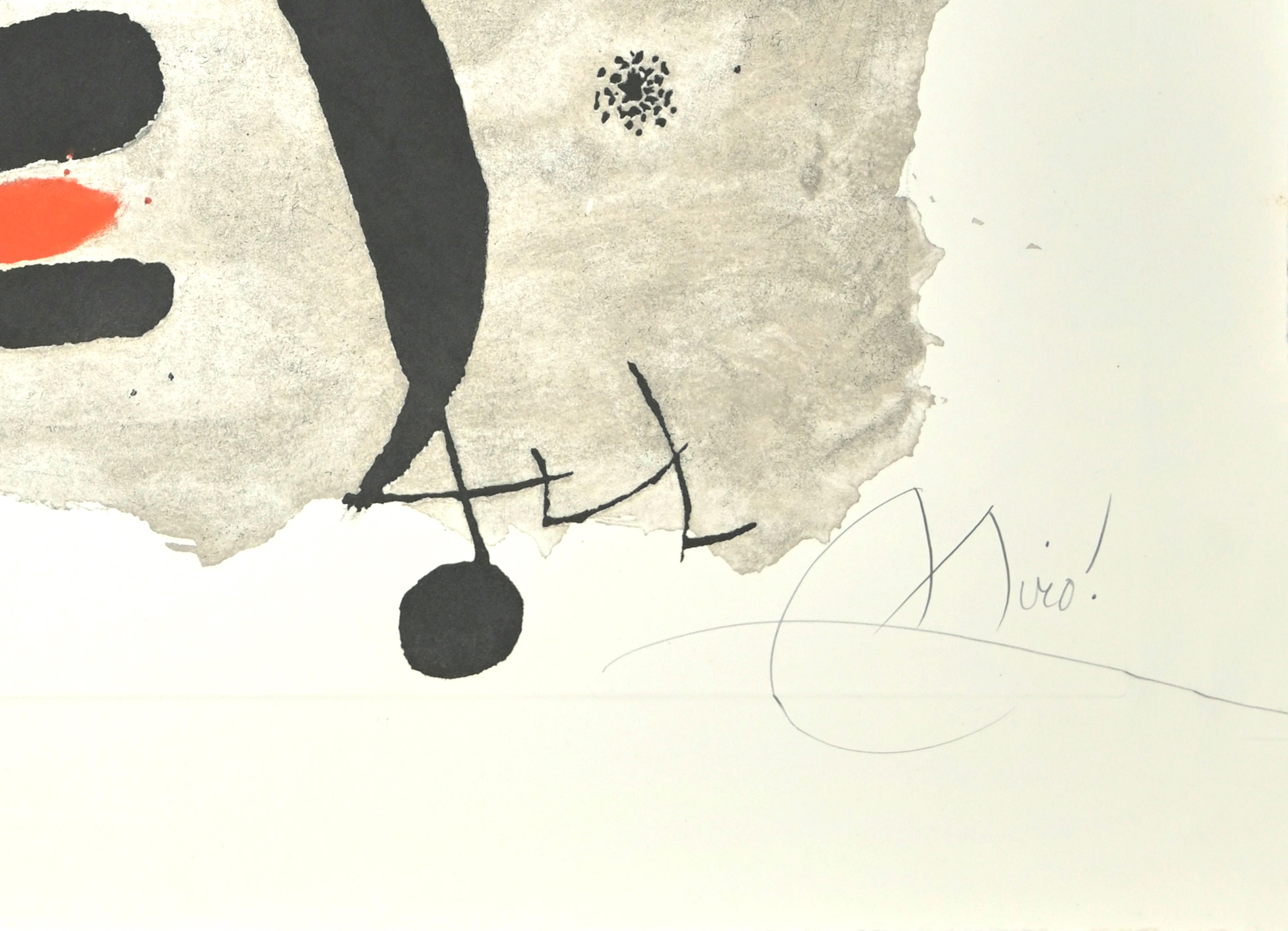 For Alberti, For Spain - Etching by Joan Mirò - 1975 - Beige Abstract Print by Joan Miró