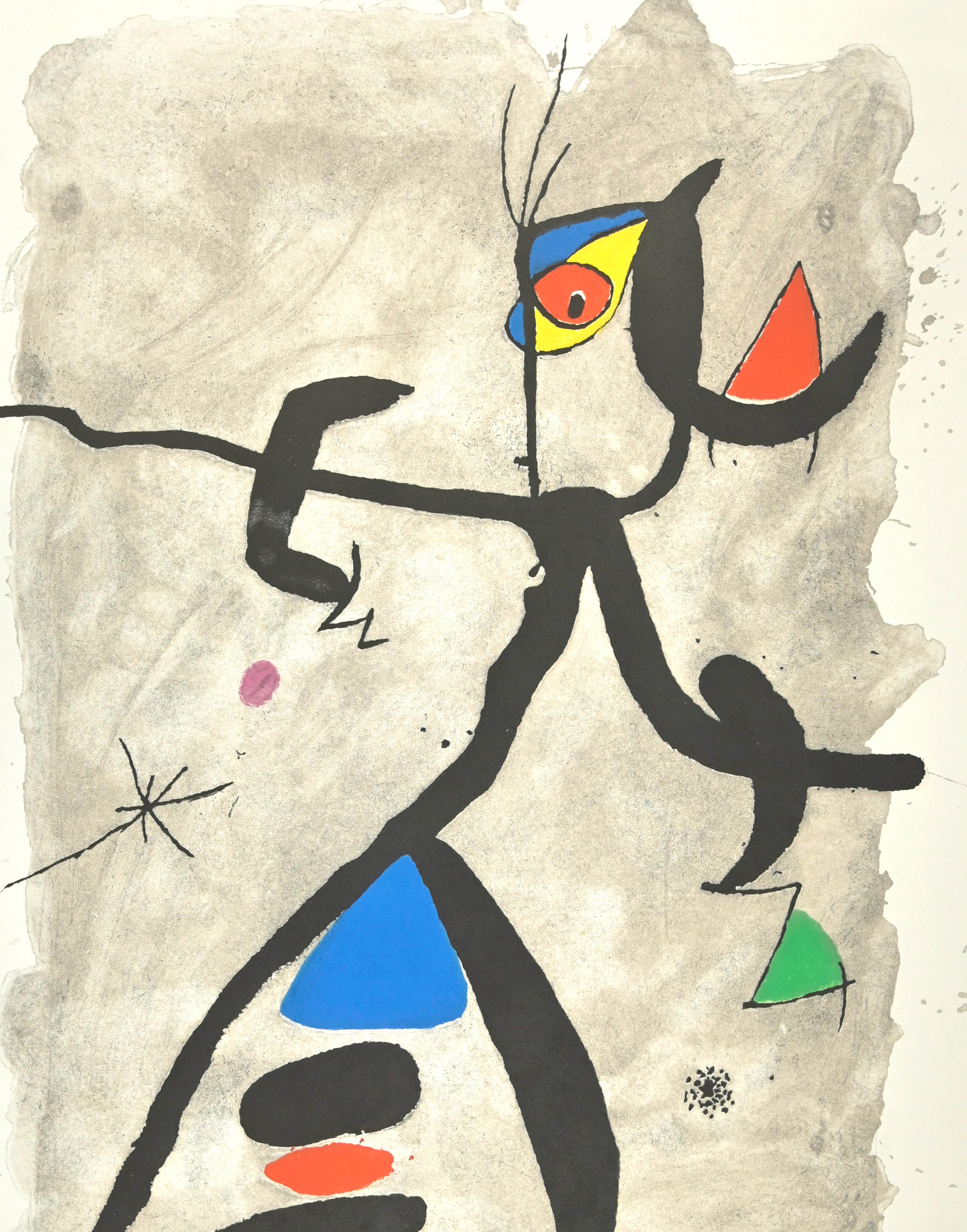 Por Alberti, ¡Por España! es una obra de arte realizada por Joan Mirò en 1975.
Aguafuerte y aguatinta,  90 x 66 cm. 
Firmado a mano. Edición 64/90.
Referencia: Dupin 926.
Impreso en papel Fabriano, por M2M, Roma, y con su sello ciego. Publicado por