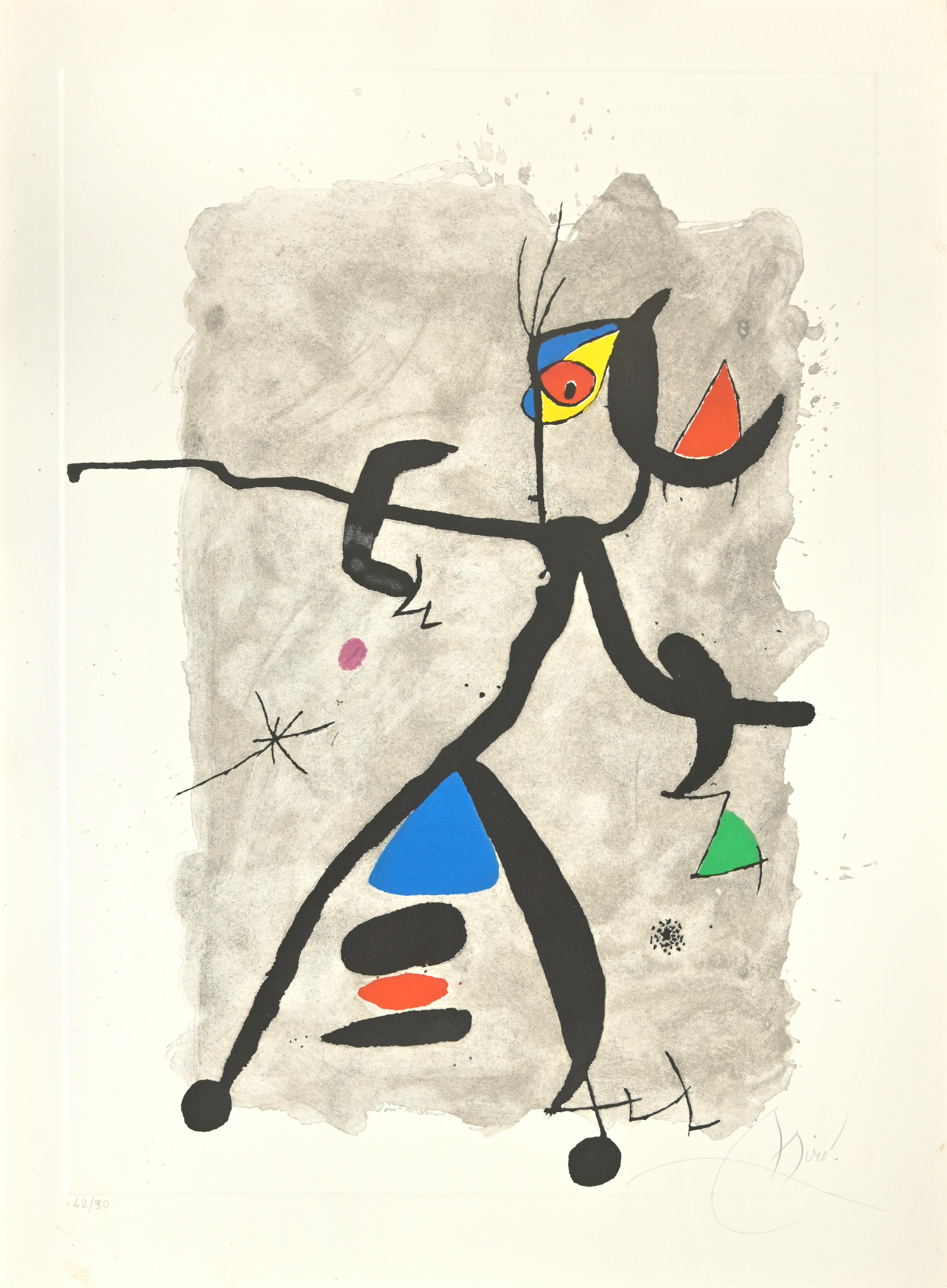 Joan Miró Abstract Print - For Alberti, For Spain - Etching by Joan Mirò - 1975
