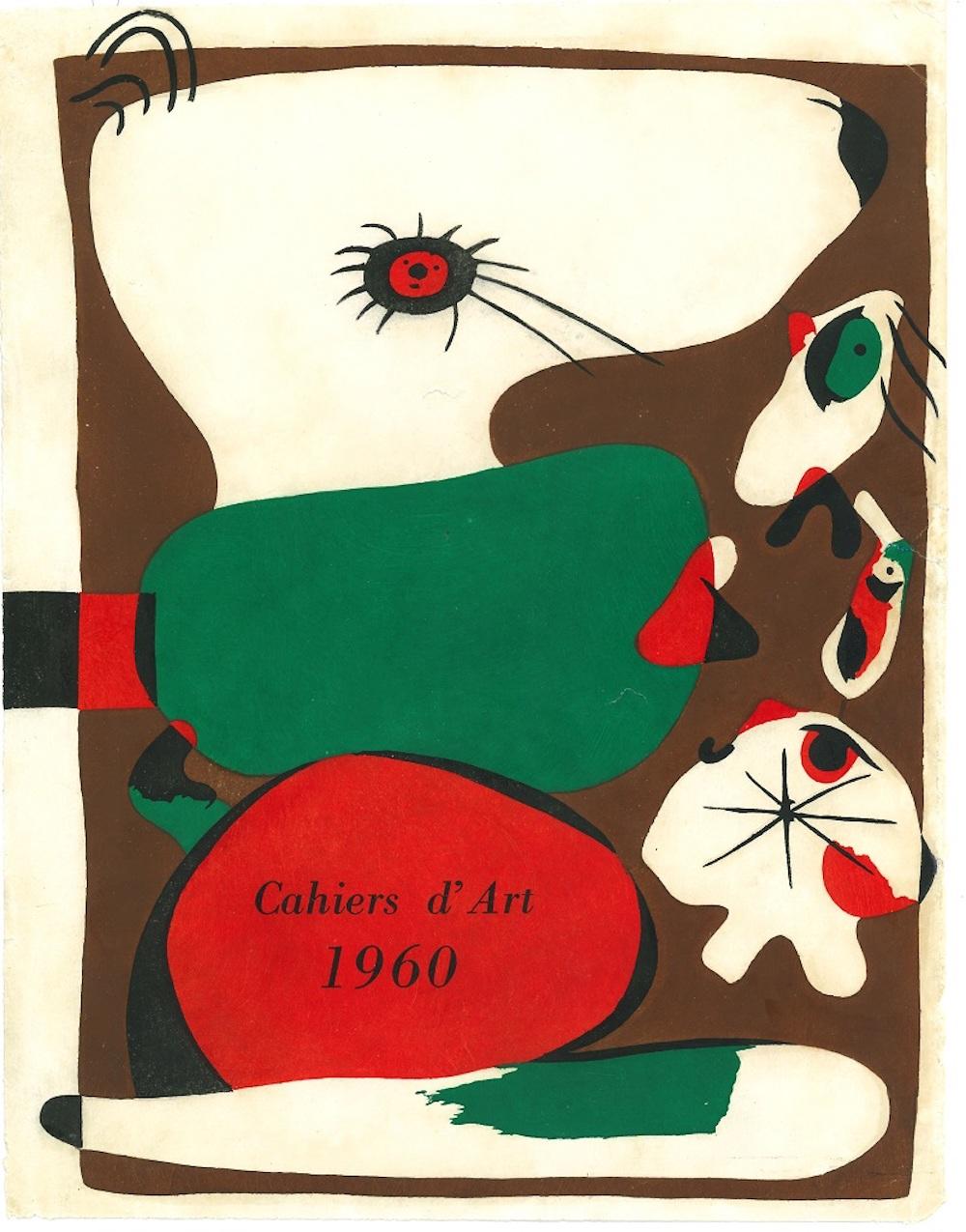 Joan Miró Abstract Print – Frontispiz für Cahiers d'Art - Lithographie von J. Mirò - 1960