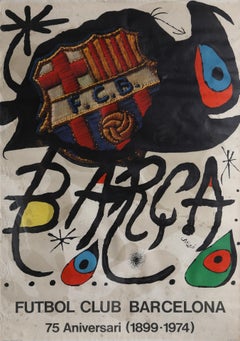 Futbol Club Barcelona, litografia d'arte moderna di Joan Miro