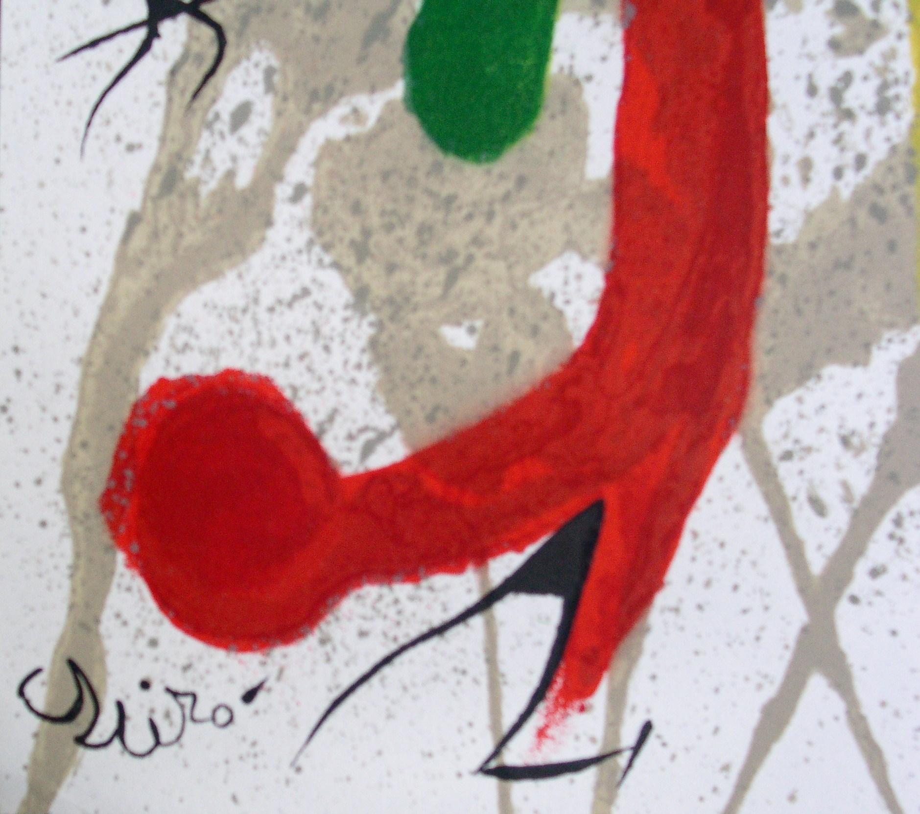 Jardín bajo la luz de la luna - Litografía original (Mourlot #896) - Print de Joan Miró