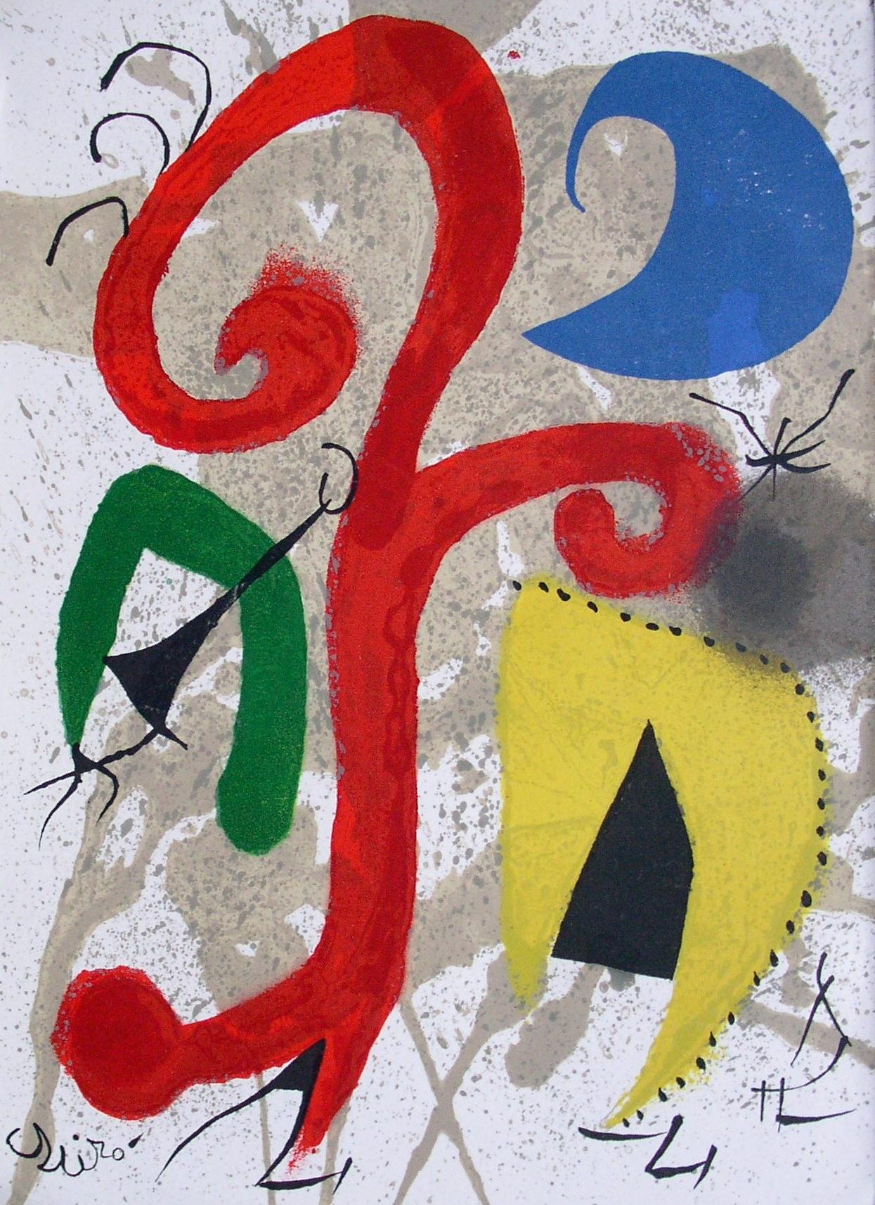 Abstract Print de Joan Miró - Jardín bajo la luz de la luna - Litografía original (Mourlot #896)
