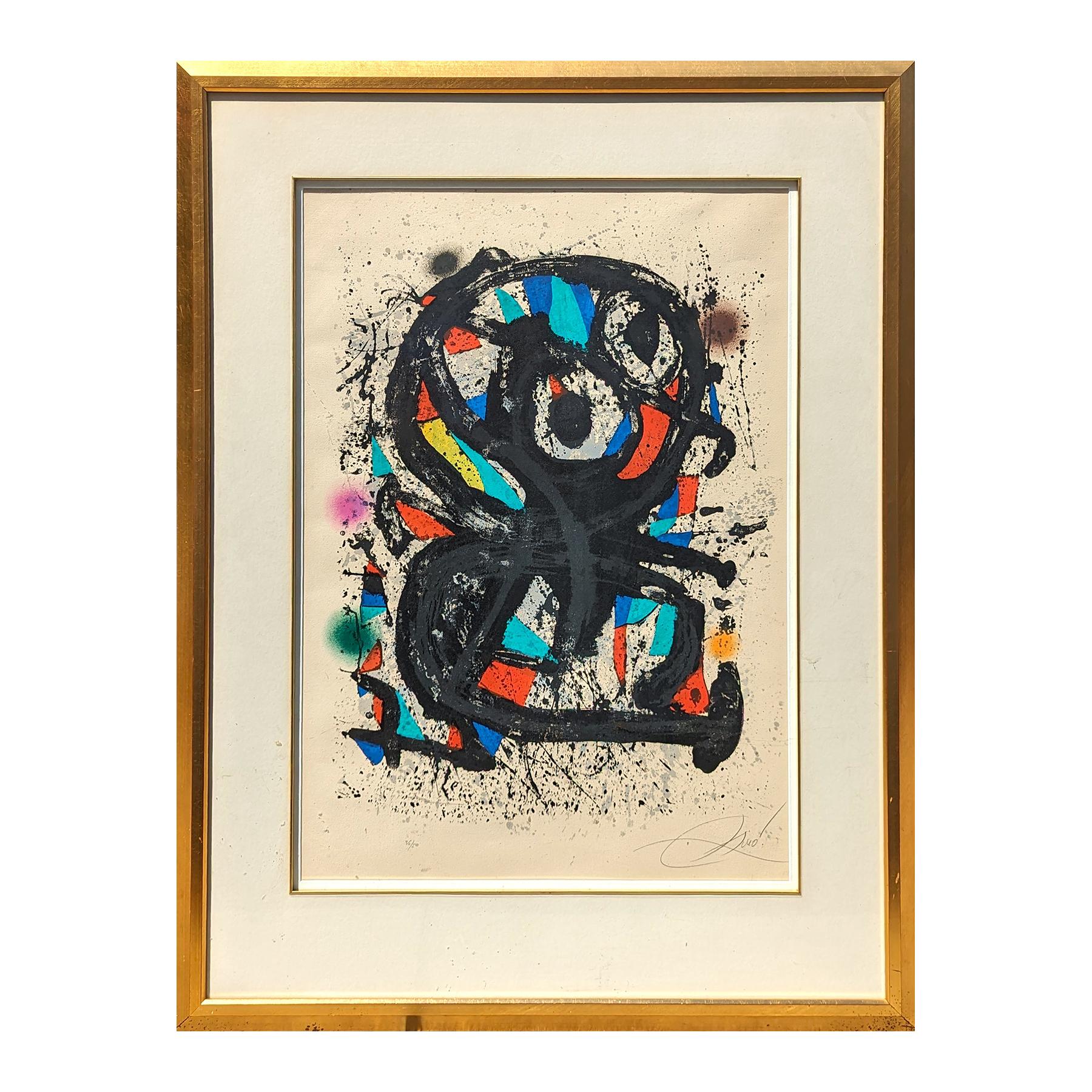 „Grand Palais“ Moderne abstrakte geometrische surrealistische Lithographie des Grand Palais, Auflage 36/50 – Print von Joan Miró