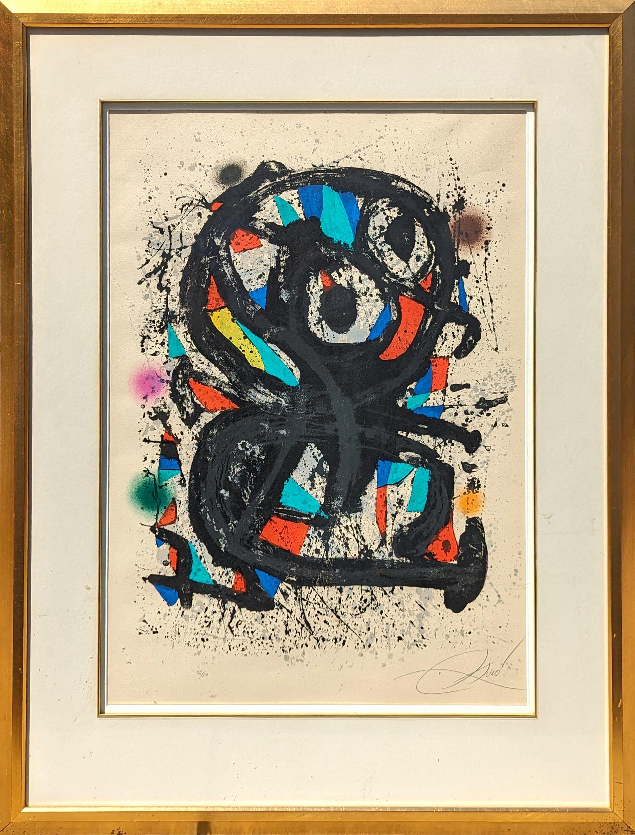 Abstract Print Joan Miró - Lithographie surréaliste moderne abstraite géométrique du Grand Palais, édition 36/50