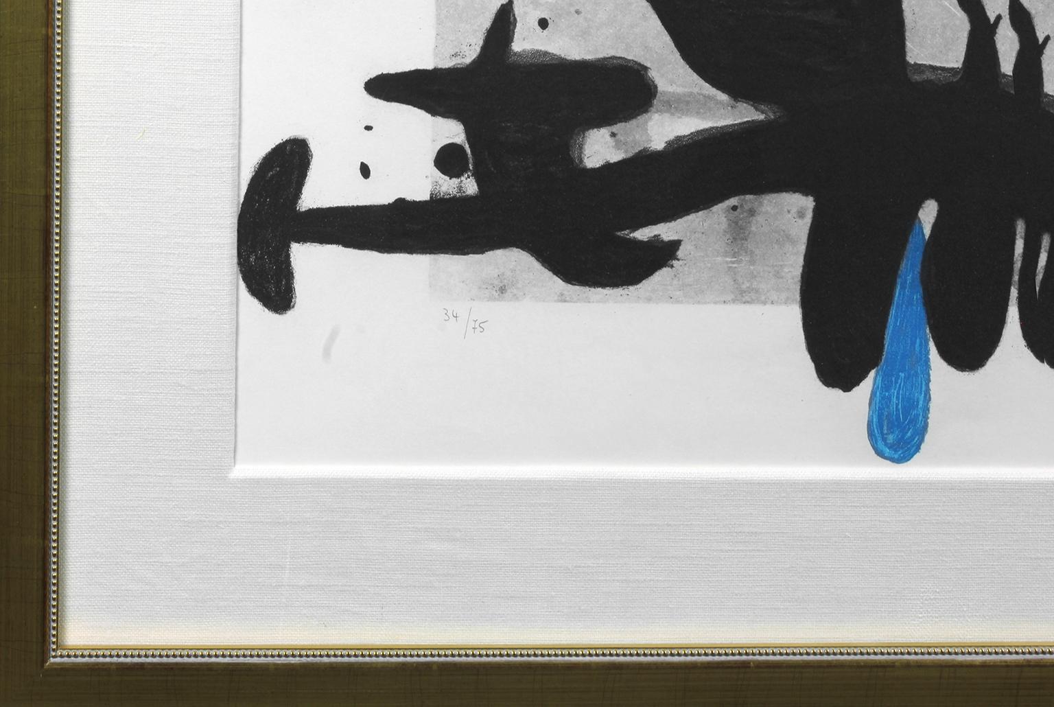 Joan Miró (1893-1983)
L'Oiseau destructeur, 1969
Etching, aquatint and carborundum in colors on wove paper
28-1/2 x 37 inches (72.4 x 94 cm) (sheet)
Ed. 34/75
Signed and numbered in pencil along lower edge
Published by Maeght Éditeur,