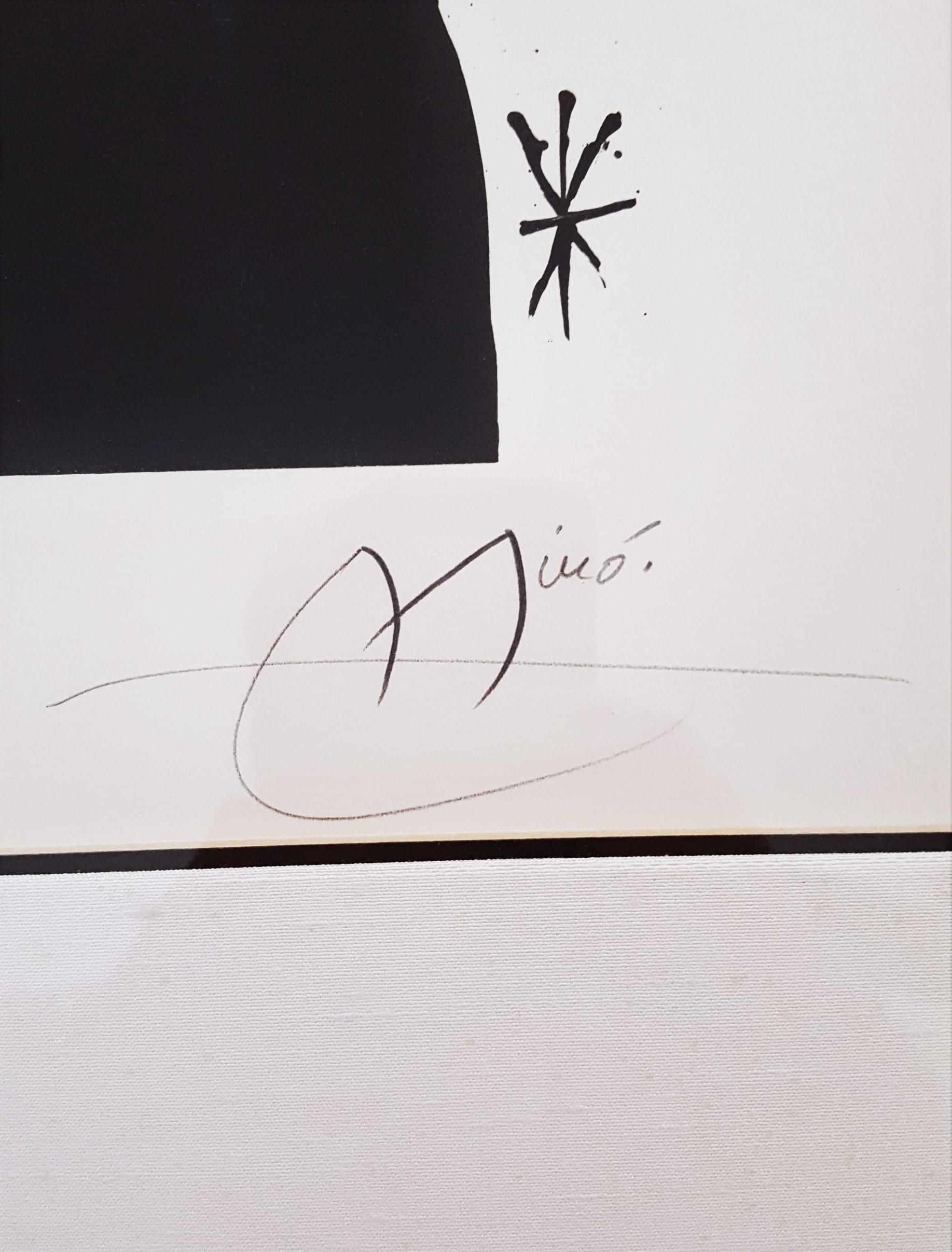 Homentage à Joan Prats (Plate 3) - Black Abstract Print by Joan Miró