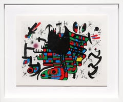 Vintage “Homentage a Joan Prats Plate XIII” Modern Abstract Surrealist Lithograph