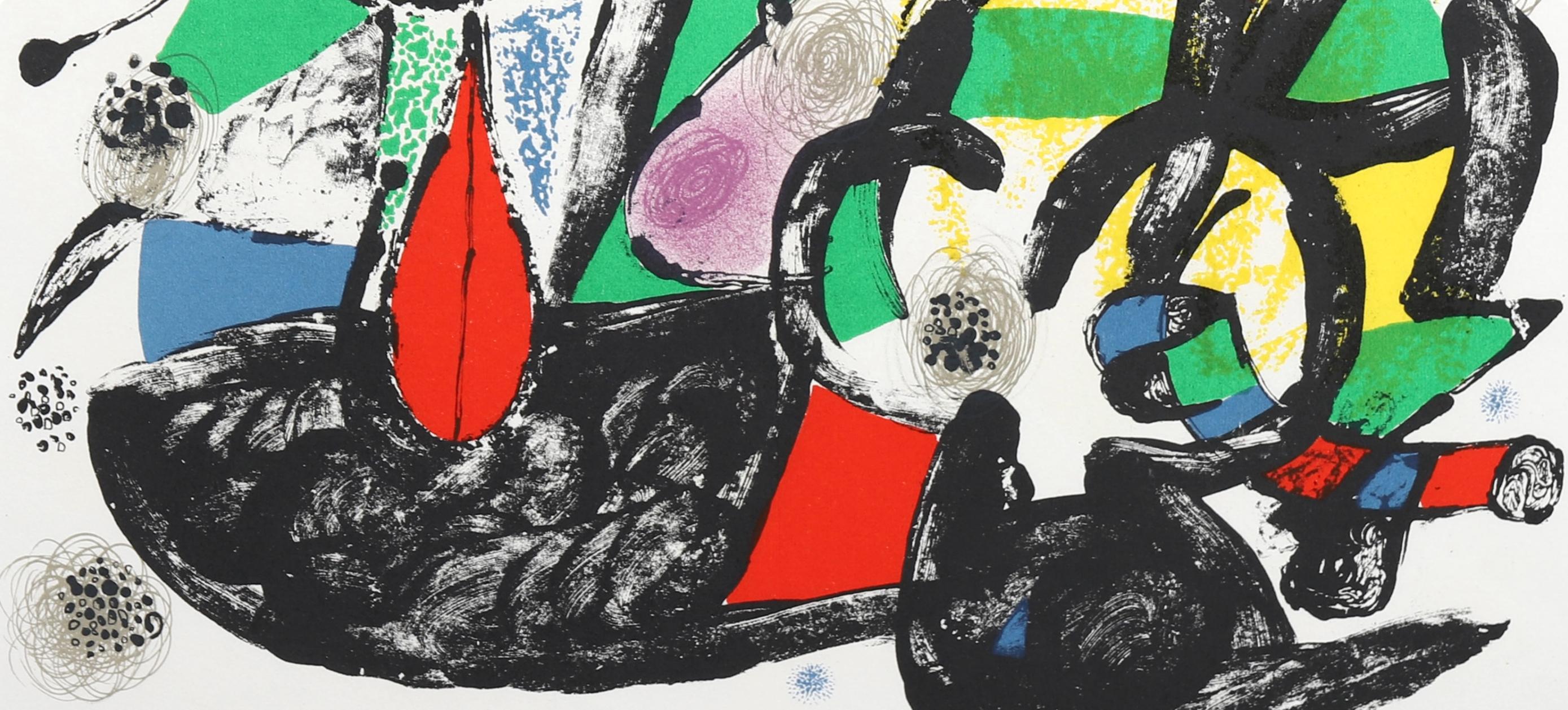 Hommage à Dorothea Tanning (Mourlot 929), XXe siècle - Gray Landscape Print by Joan Miró