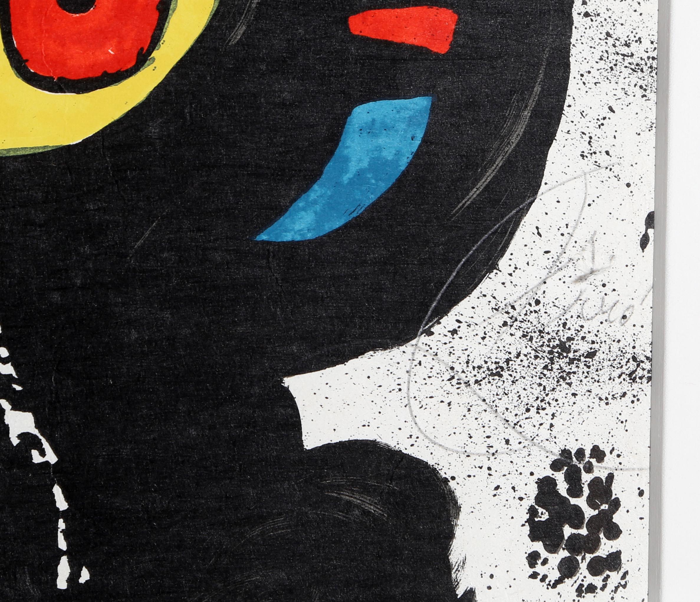 A nicely framed lithograph by surrealist artist Joan Miro. This piece was done as a tribute to the Nobel Prize, printed on Japon paper, and signed and numbered by the artist in pencil.

Hommage aux Prix Nobel (Tribute to the Nobel Prize)
Joan Miro,