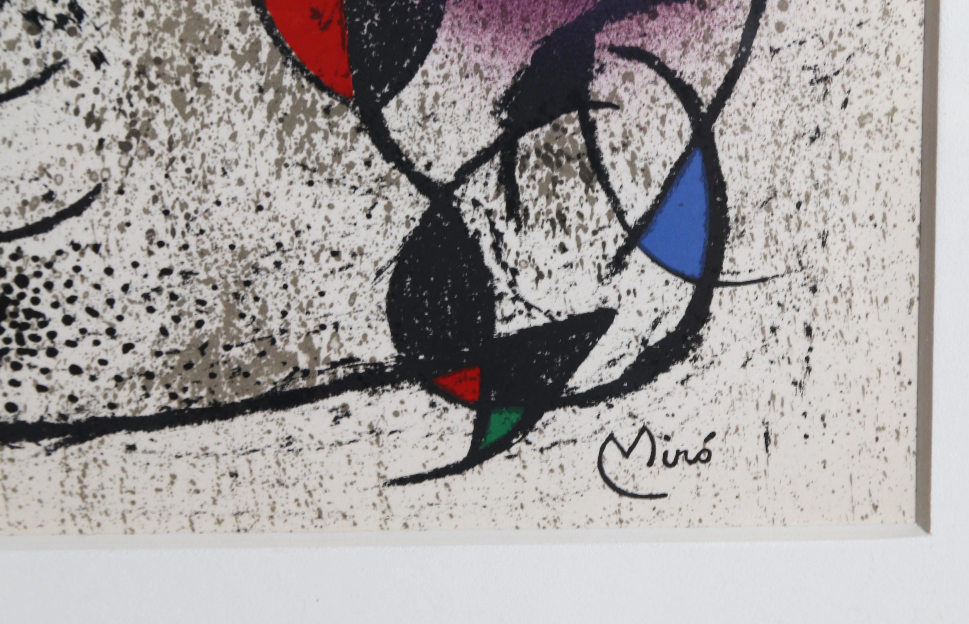Jaillie du Calcaire from Souvenirs de Portraits d'Artistes by Joan Miro - Gray Abstract Print by Joan Miró