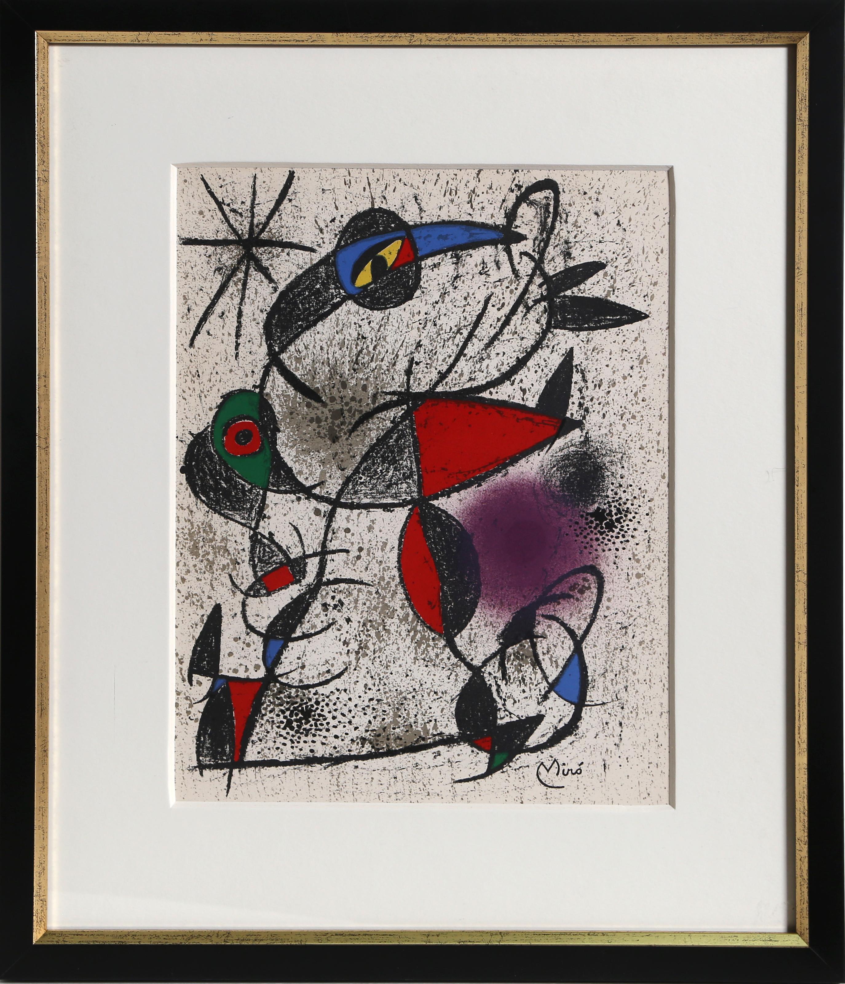 Jaillie du Calcaire, Surrealist Framed Lithograph by Joan Miro
