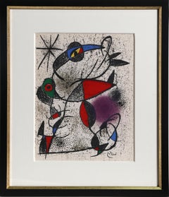 Jaillie du Calcaire, Surrealist Framed Lithograph by Joan Miro