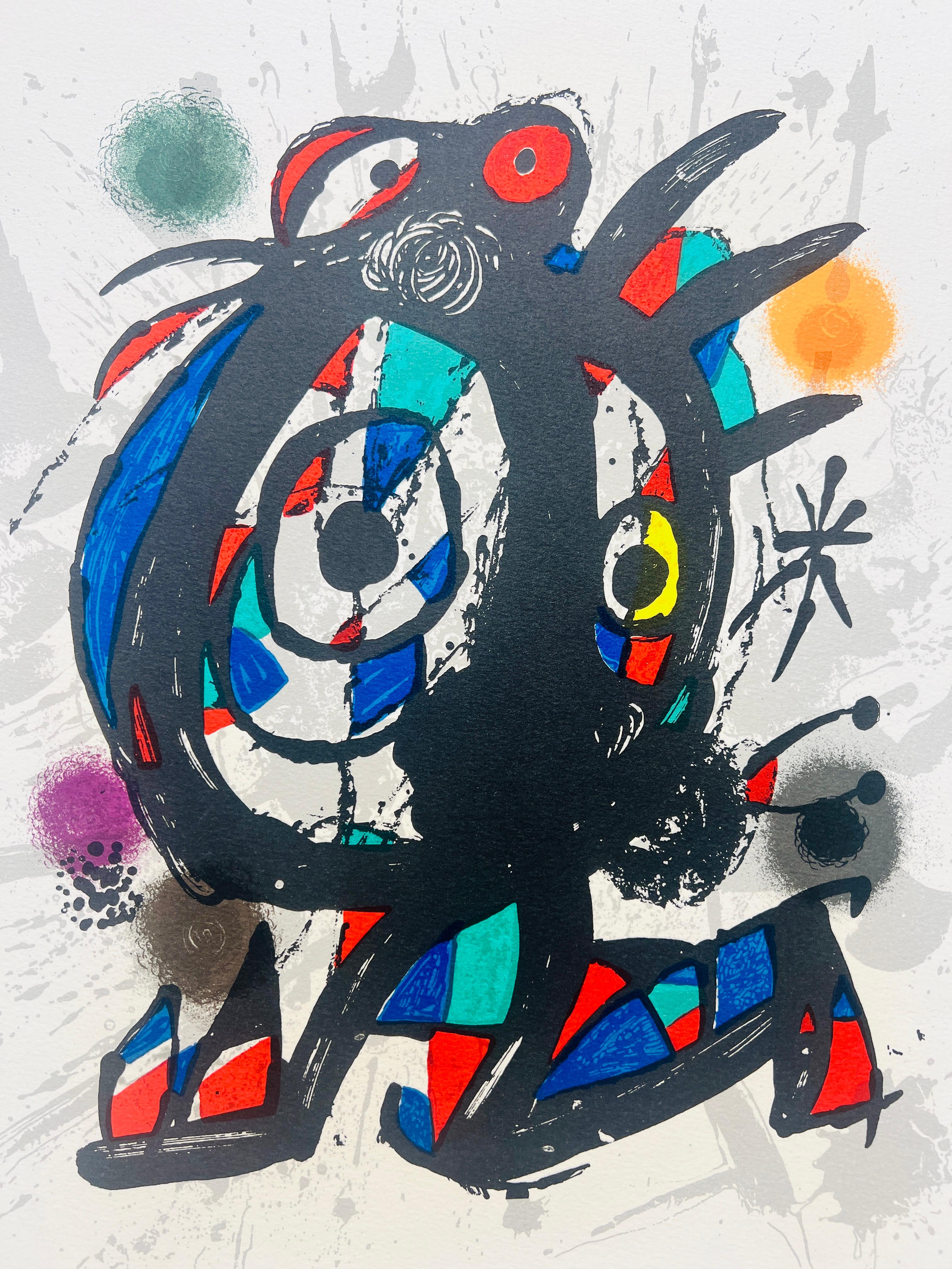 Joan Mirò (1893-1983) - Coloured lithograph on Arches paper - 1977 For Sale 1
