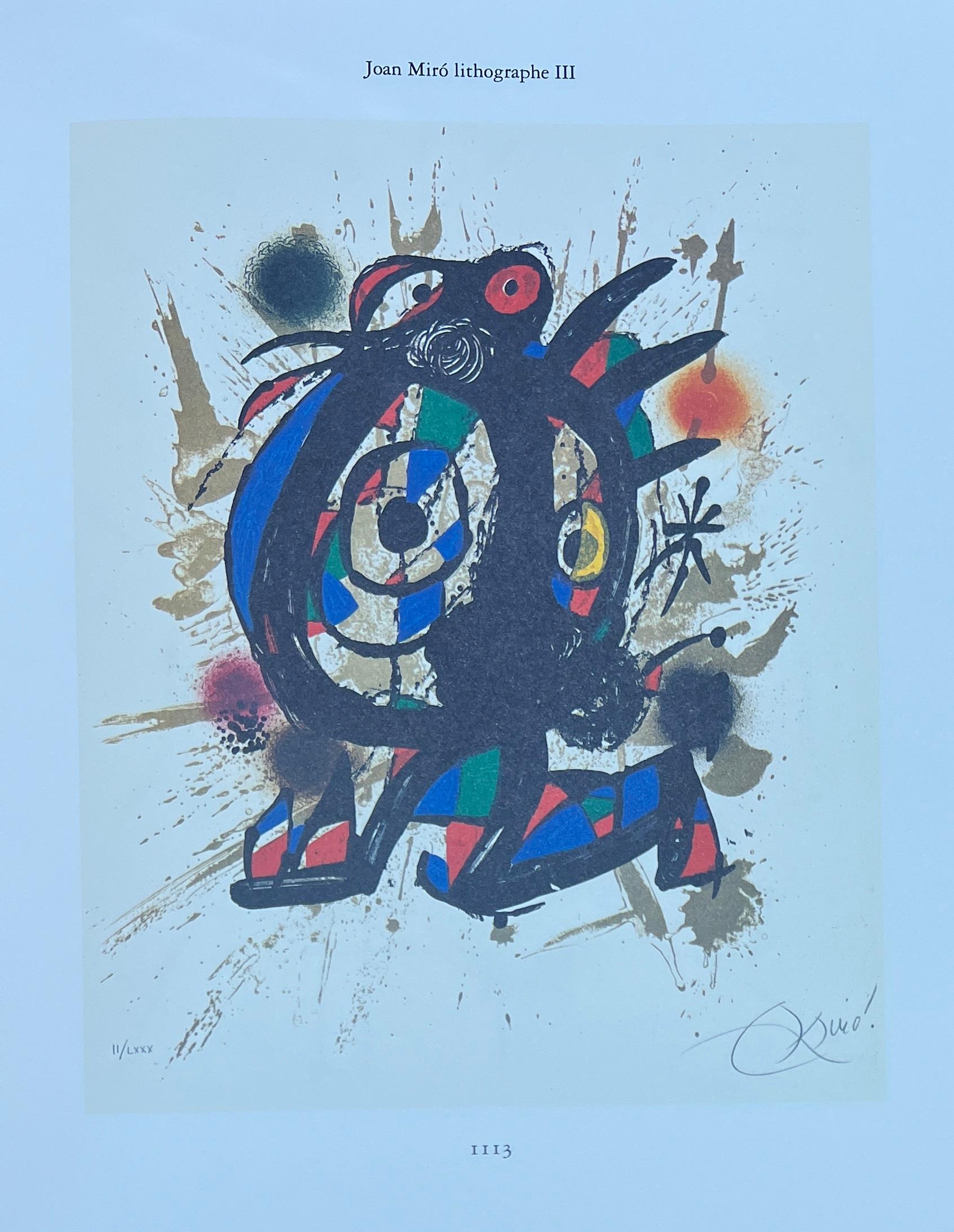 Joan Mirò (1893-1983) - Coloured lithograph on Arches paper - 1977 For Sale 2