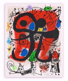 Joan Miró ( 1893 - 1983 ) - handsignierte Lithographie auf Arches-Papier - 1971