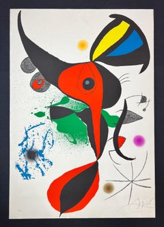 Joan Miró ( 1893 - 1983 ) - lithographie signée sur papier Guarro - 1973