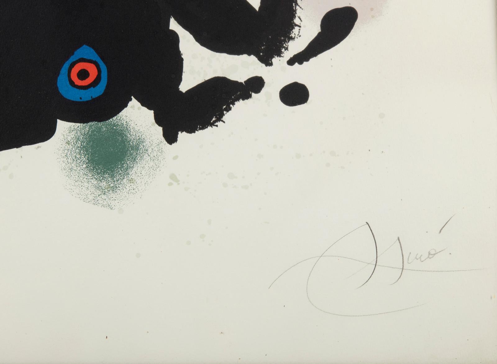  Joan Miró ( 1893 - 1983 ) - lithographie signée sur papier Guarro - 1974 en vente 2