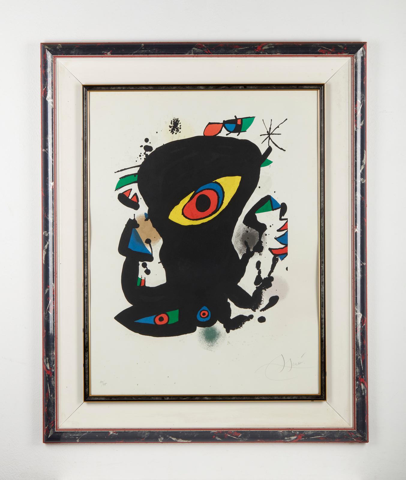  Joan Miró ( 1893 - 1983 ) - lithographie signée sur papier Guarro - 1974