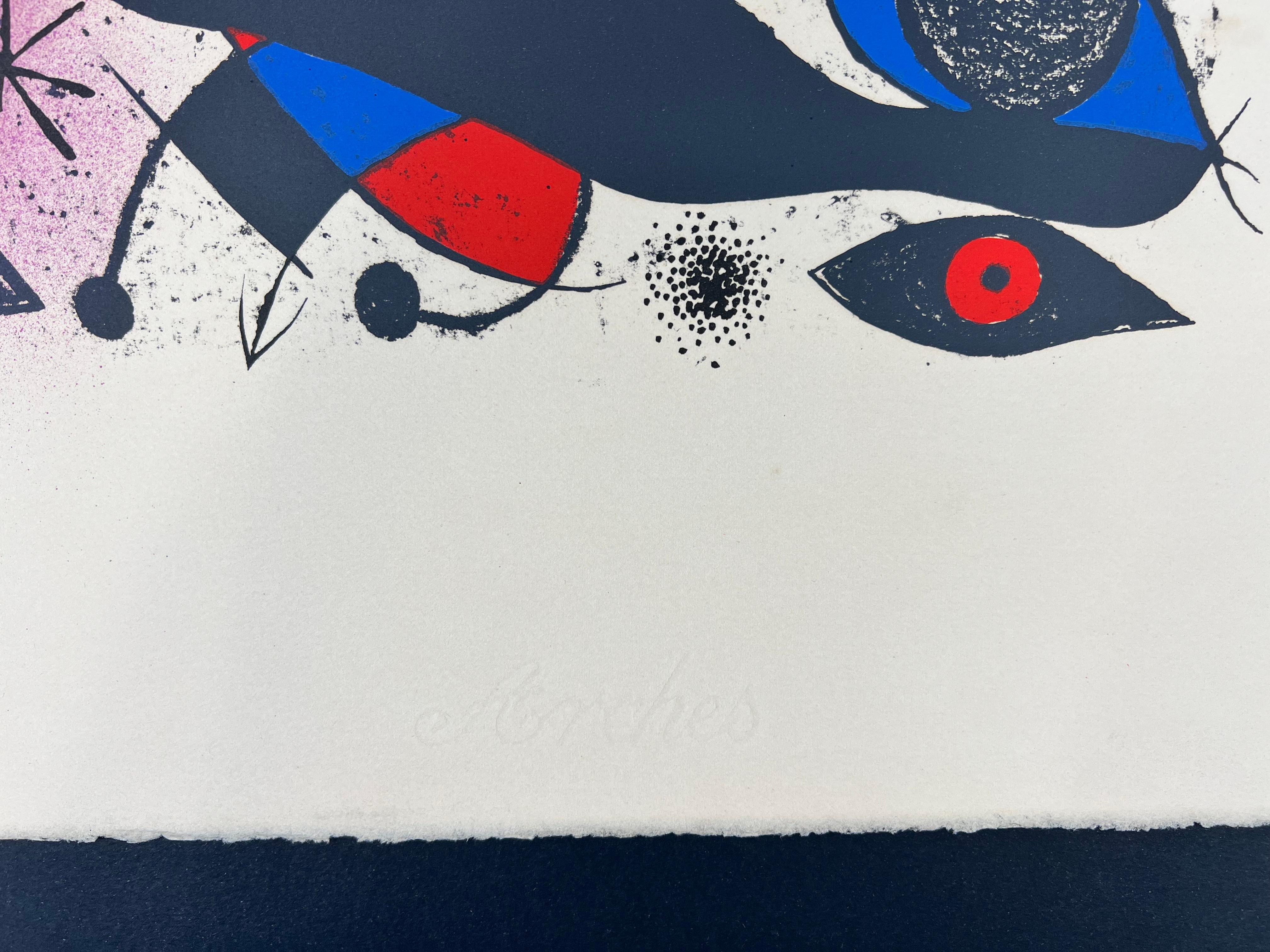Joan Mir ( 1893 1983) « Mir a lencre » lithographie signée à la main 1972 1