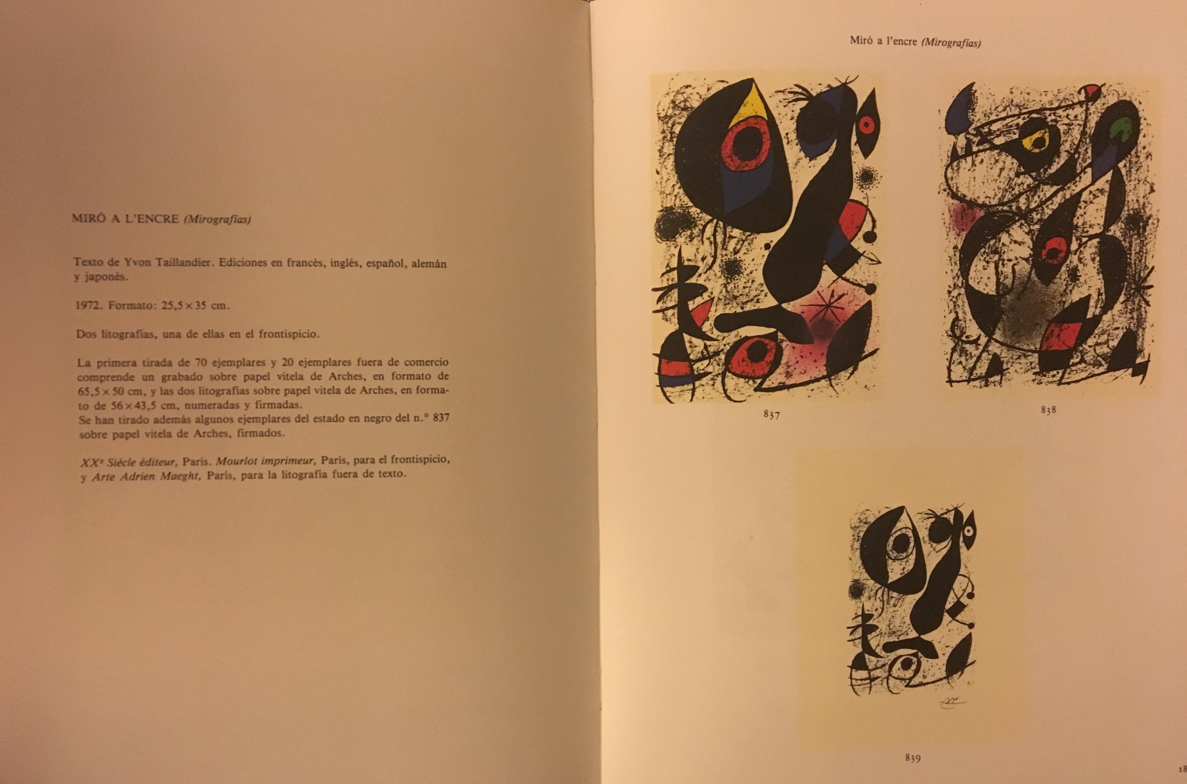 Joan Mir ( 1893 1983) « Mir a lencre » lithographie signée à la main 1972 4