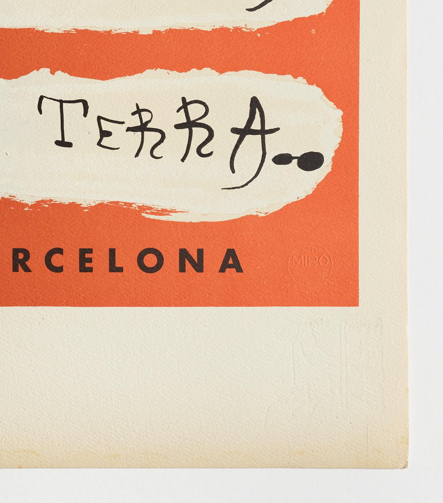 1968 Original Lithografie-Plakat Joan Miró I Catalunya, Les essències de la terra 1