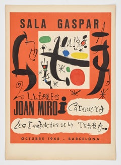 1968 original lithograph poster Joan Miró I Catalunya, Les essències de la terra