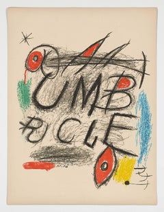 Joan Miró 1973 Umbracle (serie Avant La Lettre) litografia originale su carta pesante