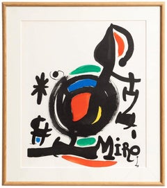 Joan Miró, Abstract Color Lithography, Framed, 1969