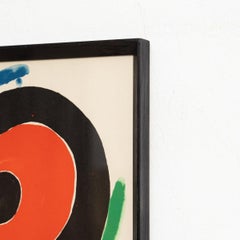 Joan Miró, „Abstrakte Komposition“, Farbplakat, 1970, gerahmt