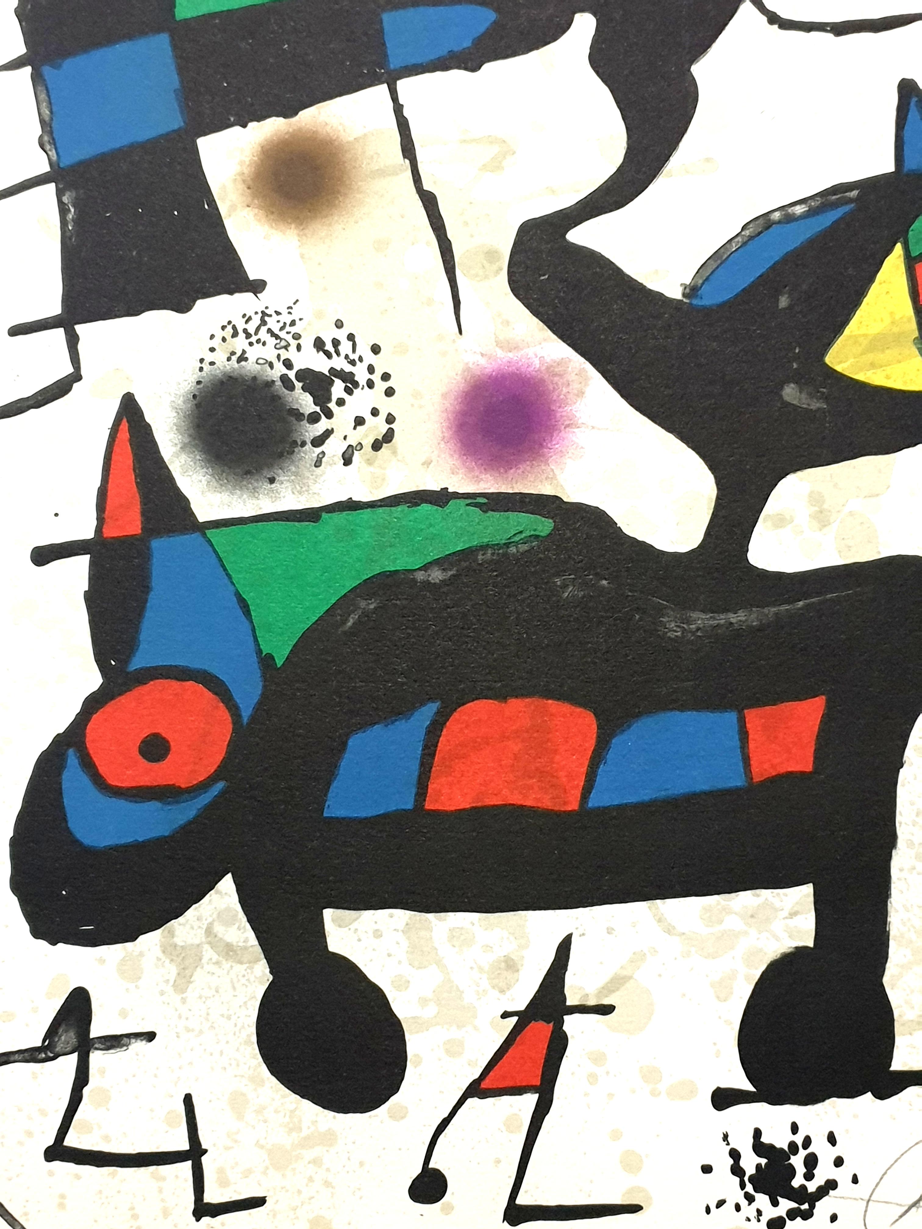 Joan Miro - “Plate I” from “Oda à Joan Miró” - Lithograph - Black Print by Joan Miró