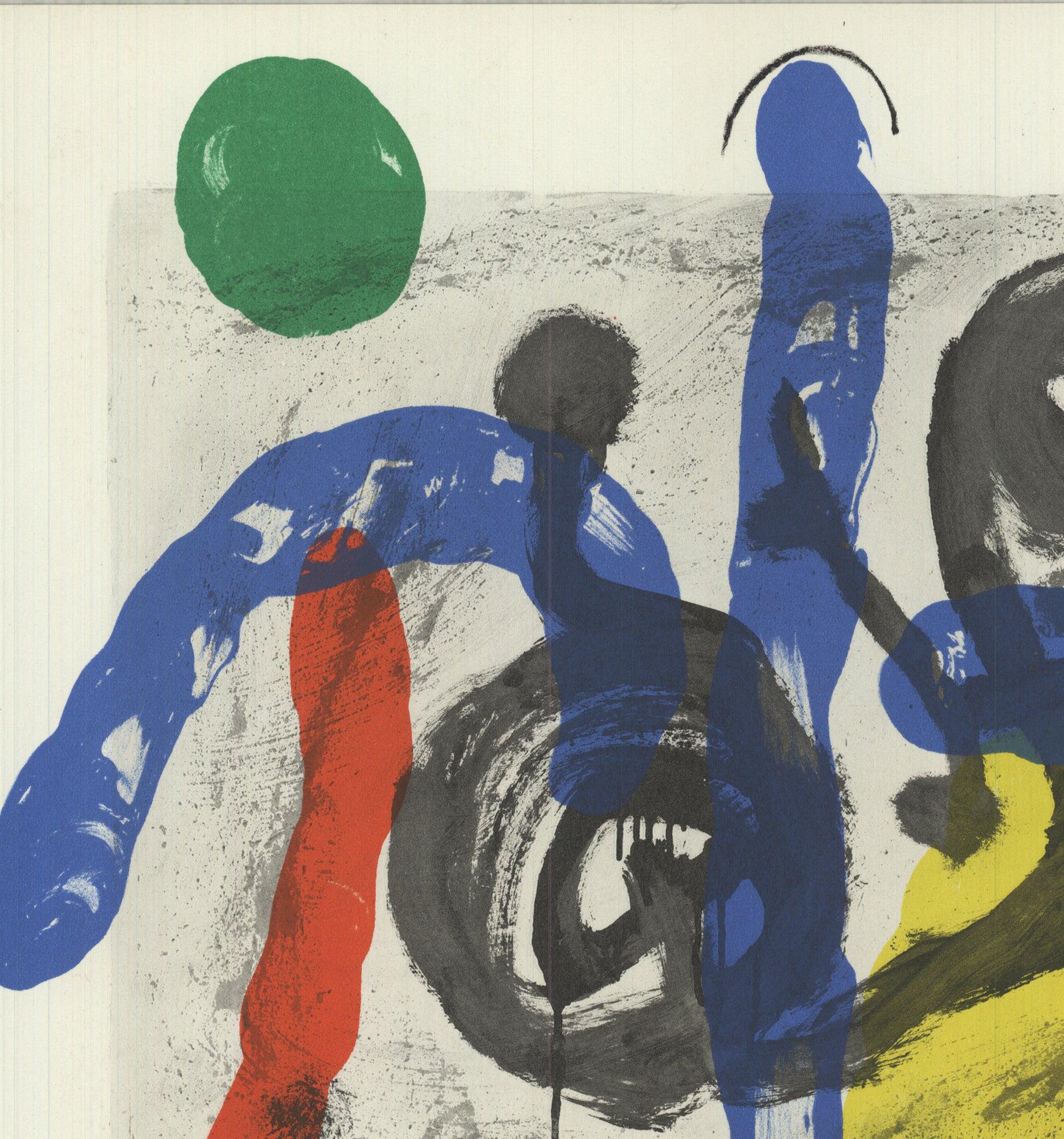 Es handelt sich um eine lithografierte Seite aus einer Ausgabe von Derrière le Miroir, der renommierten französischen Kunstzeitschrift, die Ende der 1940er Jahre von Aimé Maeght gegründet und bis Anfang der 1980er Jahre herausgegeben wurde. Derrière