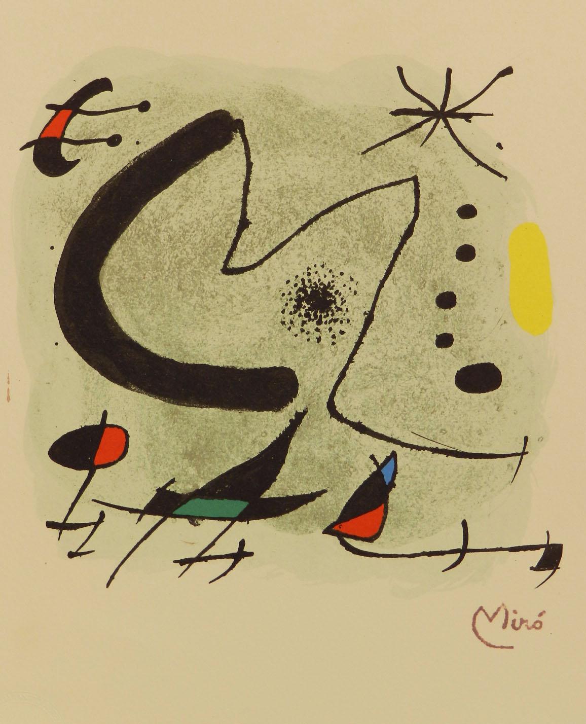 Joan Miro Abstract M for Bolaffiarte Limited Edition Photolithograph 1972  - Print by Joan Miró