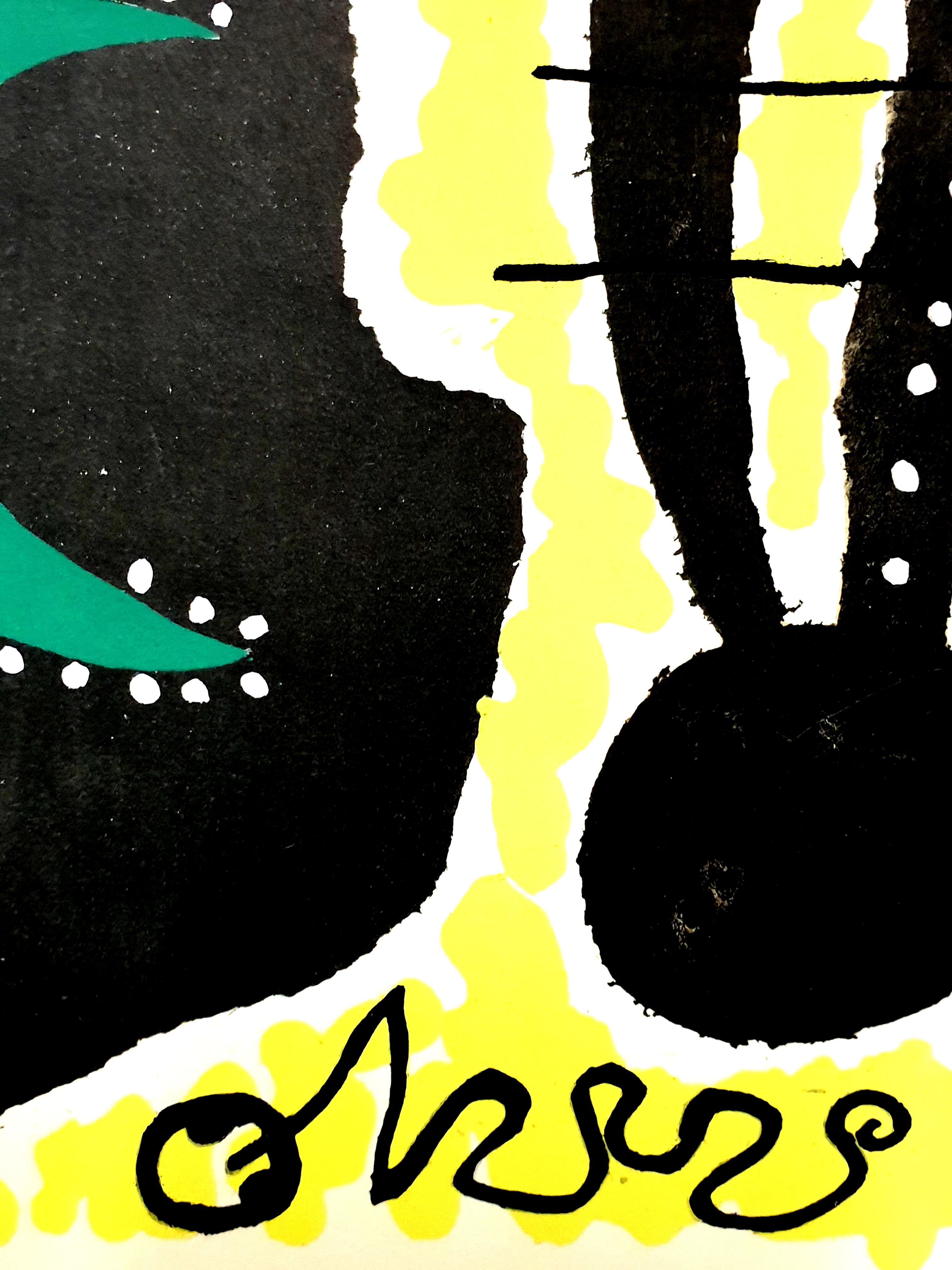 Joan Miro (after) - Mars - Pochoir - Black Abstract Print by Joan Miró