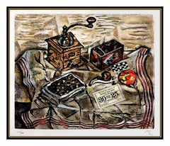 JOAN MIRO Authentic Signed Artwork Original Color Etching Still Life Moulin RARE