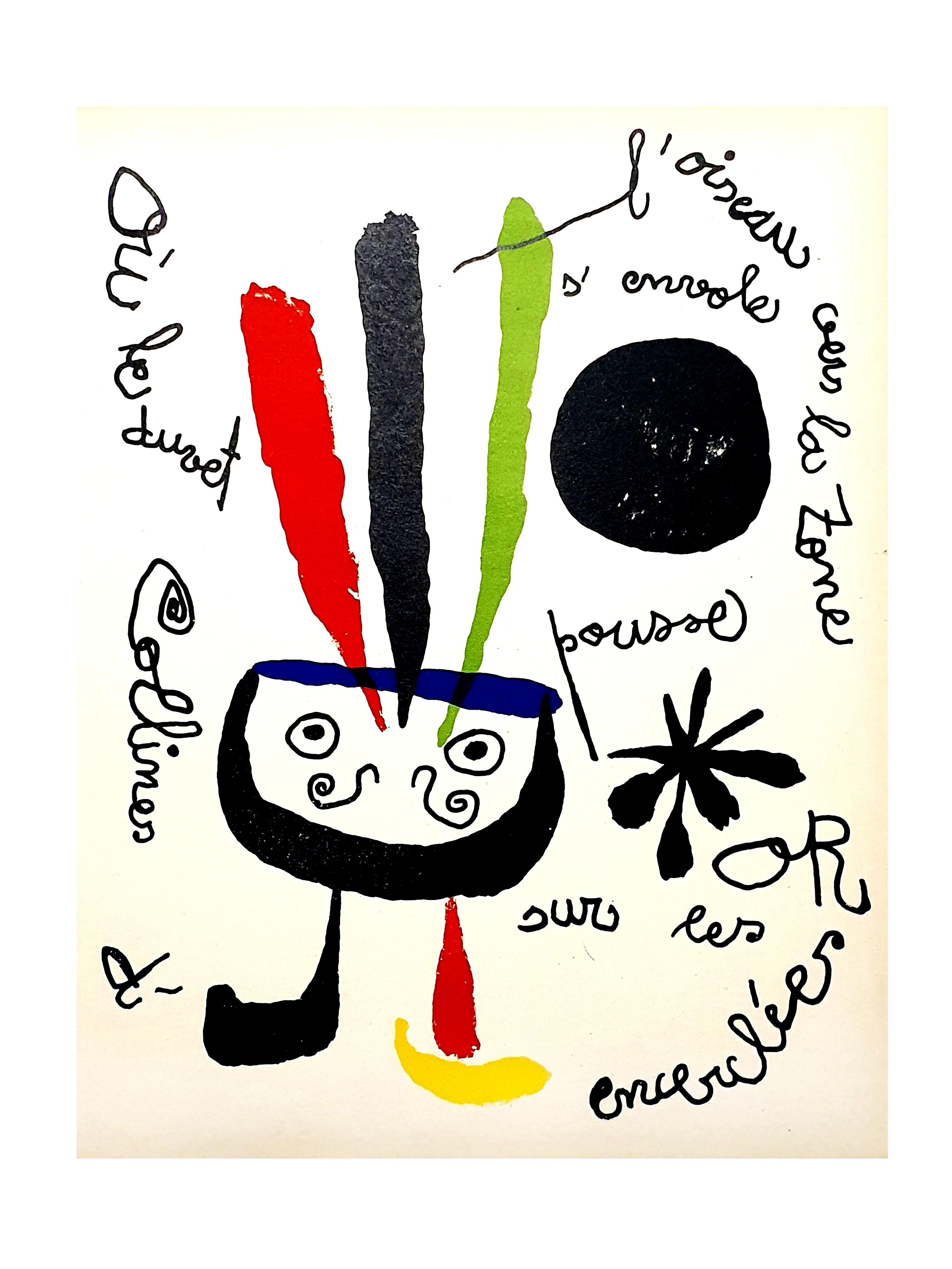 Joan Miro - Vogel - Bunte Lithographie von XXeme Siecle