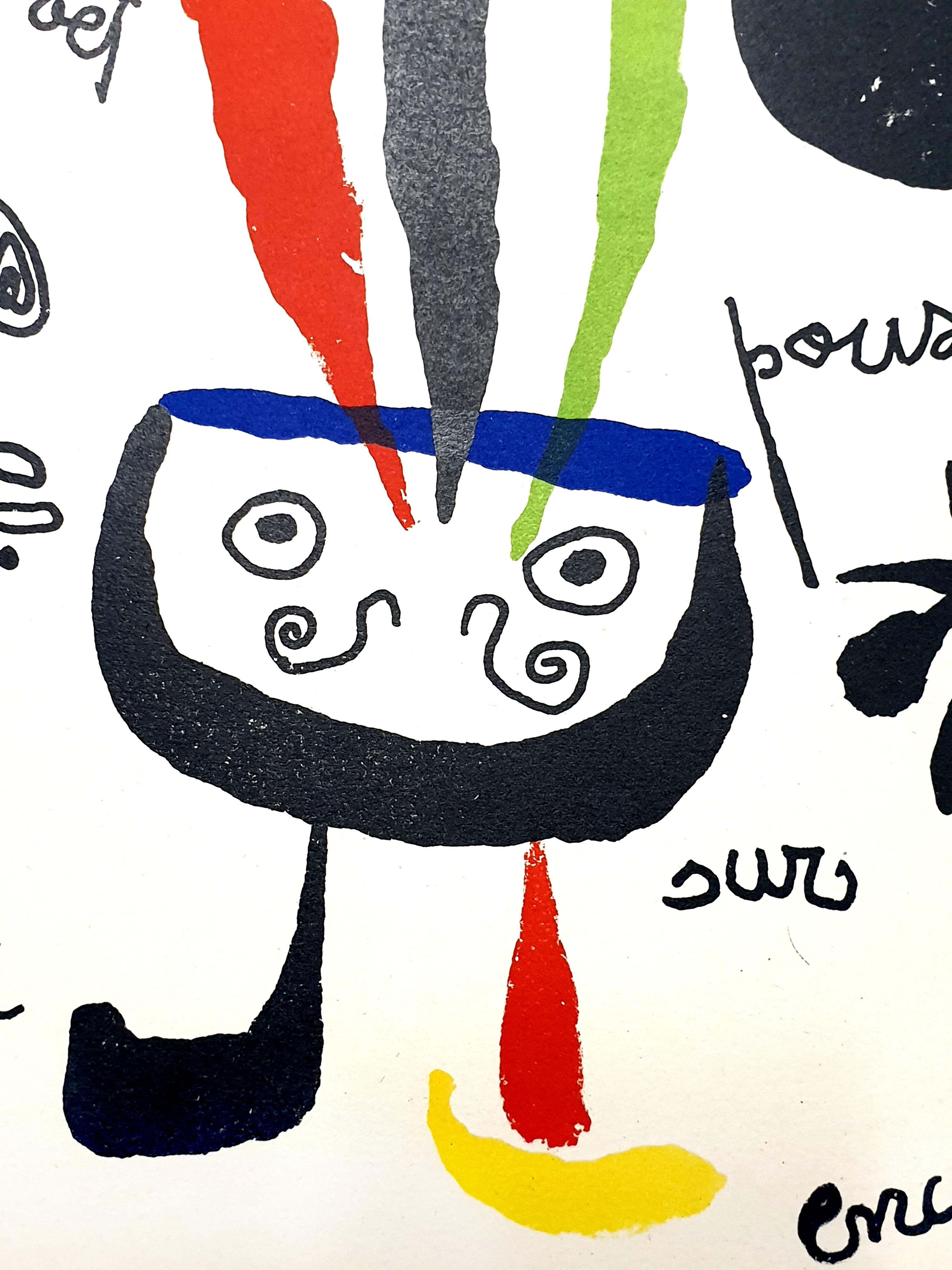 Joan Miro - Vogel - Bunte Lithographie von XXeme Siecle (Abstrakt), Print, von Joan Miró
