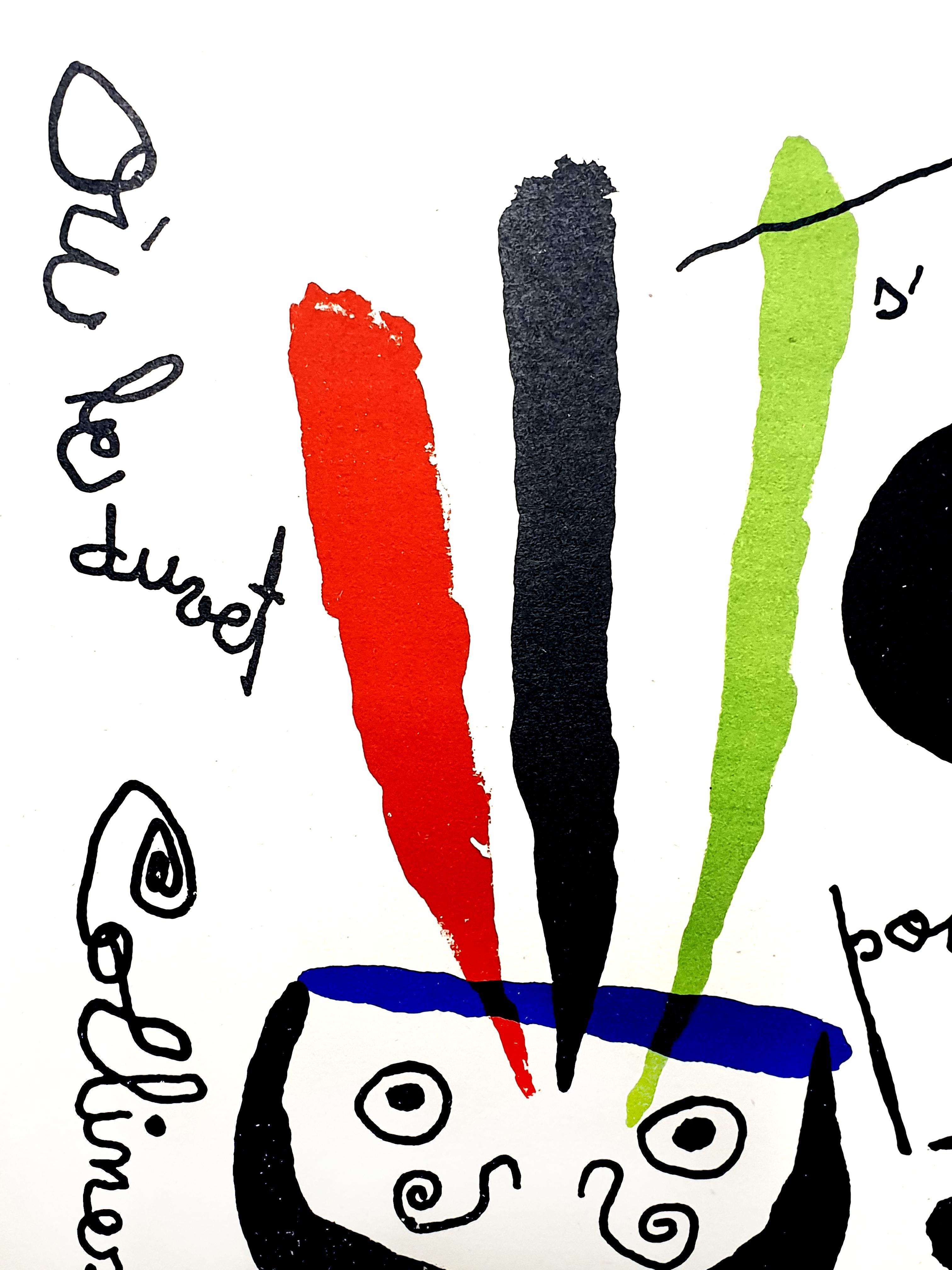 Joan Miro - Vogel - Bunte Lithographie von XXeme Siecle – Print von Joan Miró