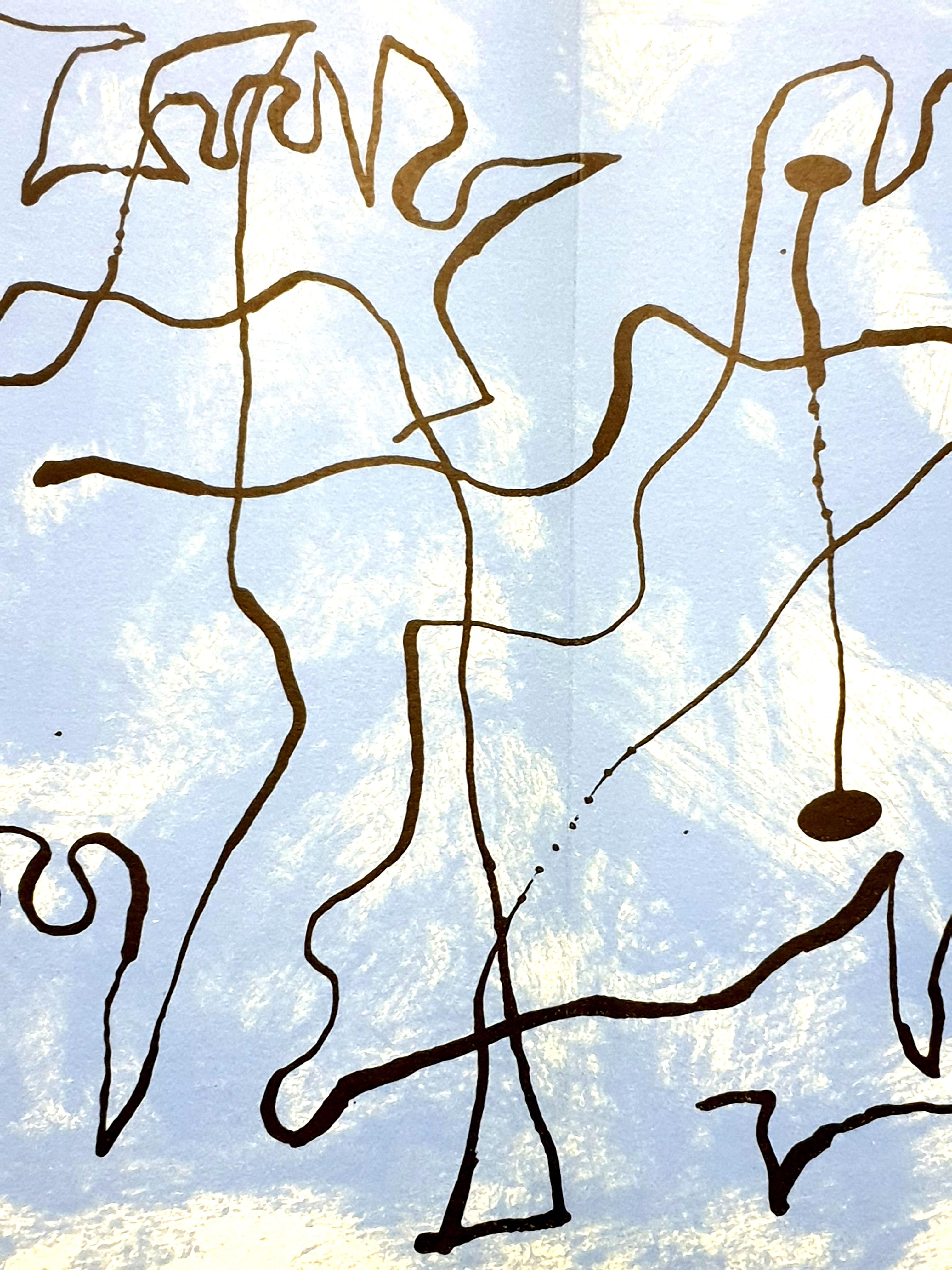 Joan Miro - Blue Maze - Original Lithograph - Abstract Print by Joan Miró