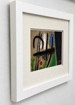 Joan Miro Cartones 1965 Original Color Lithograph Hand Signed Mourlot Paris, COA