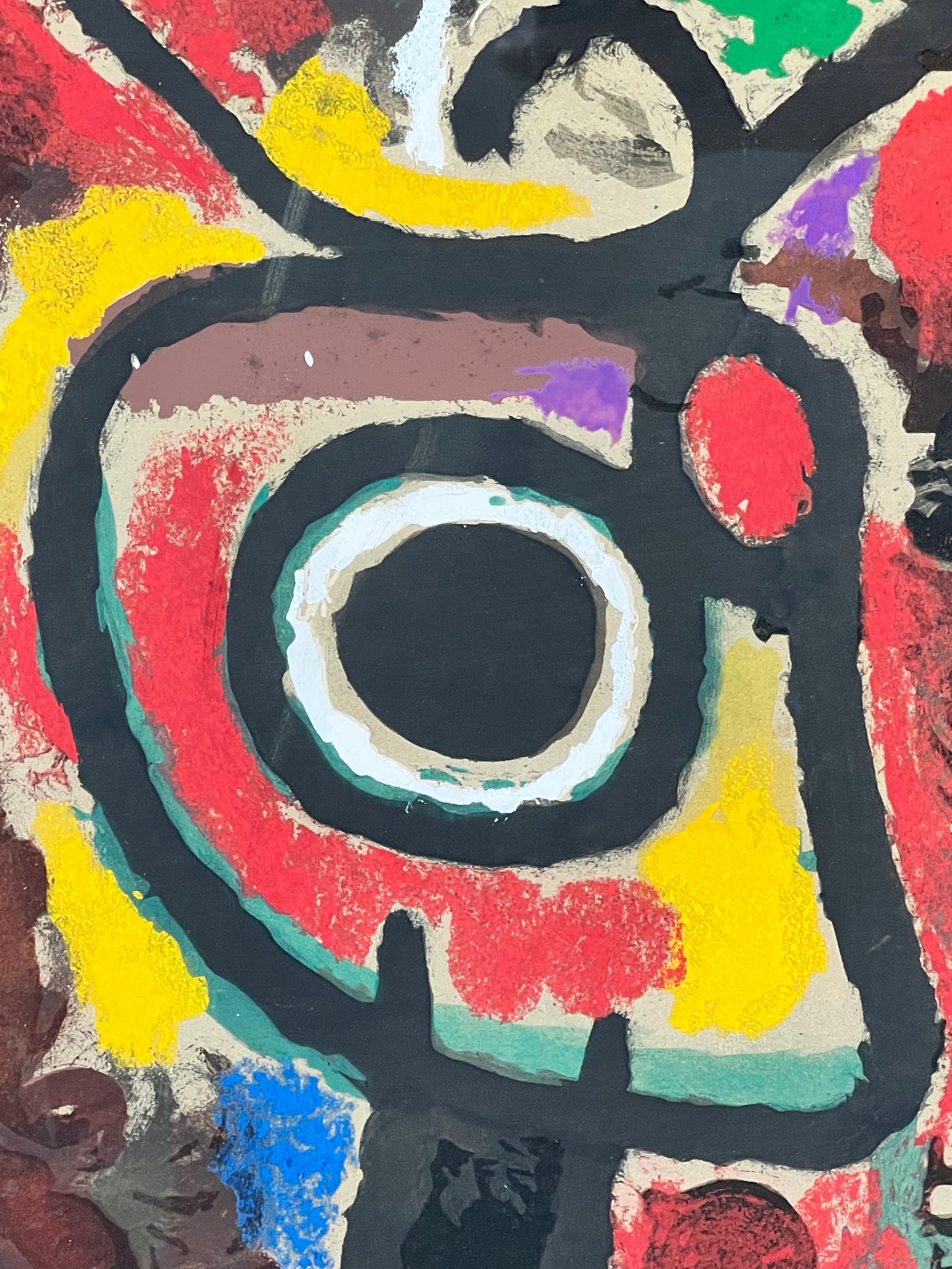 Joan Miro Cartones 25: Personnage et Oiseau Lithographie, signiert & gerahmt (Surrealismus), Print, von Joan Miró