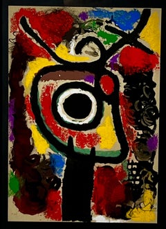 Joan Miro "Cartones " Original Color Lithograph Hand Signed and Framed, 1965