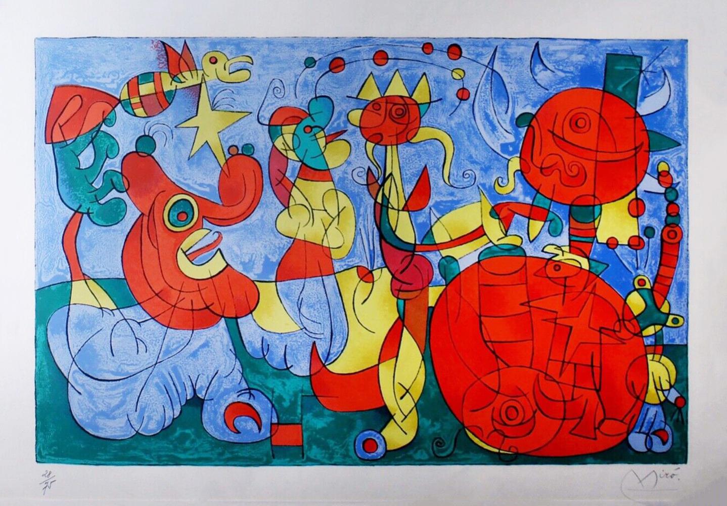 Joan Miró Abstract Print - Joan Miro 'Chez le Roi de Pologne - 1966'
