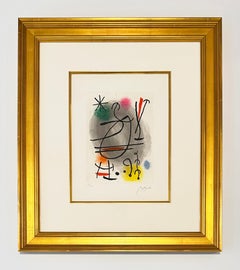 Joan Miro Color Etching, Signed, Abstract Style, 1978, Caillou